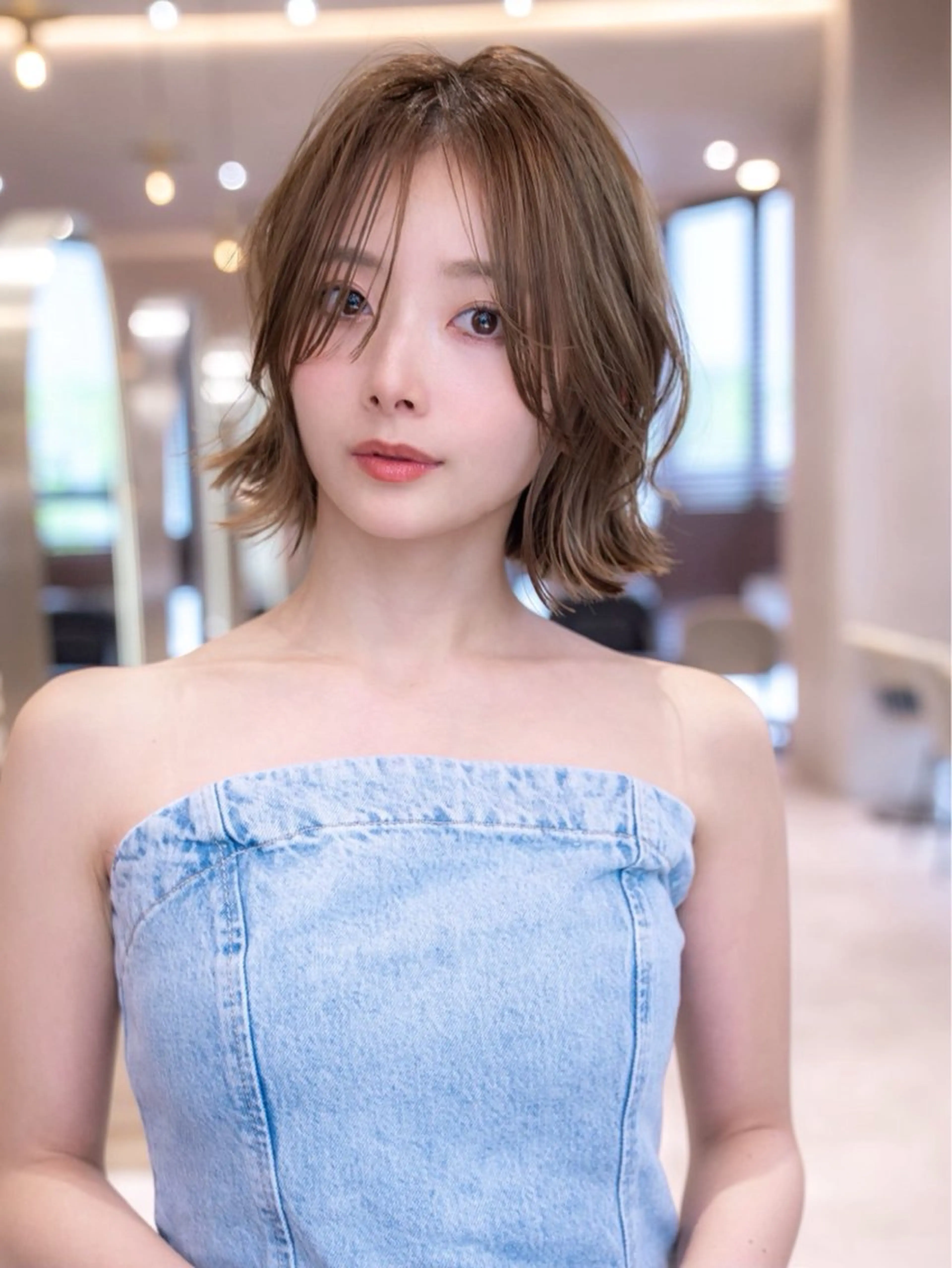 ミディアム カラー カット ヘアカラー トリートメント 渋谷/レイヤーボブ・ 韓国ボブ特化/楓のヘアスタイル