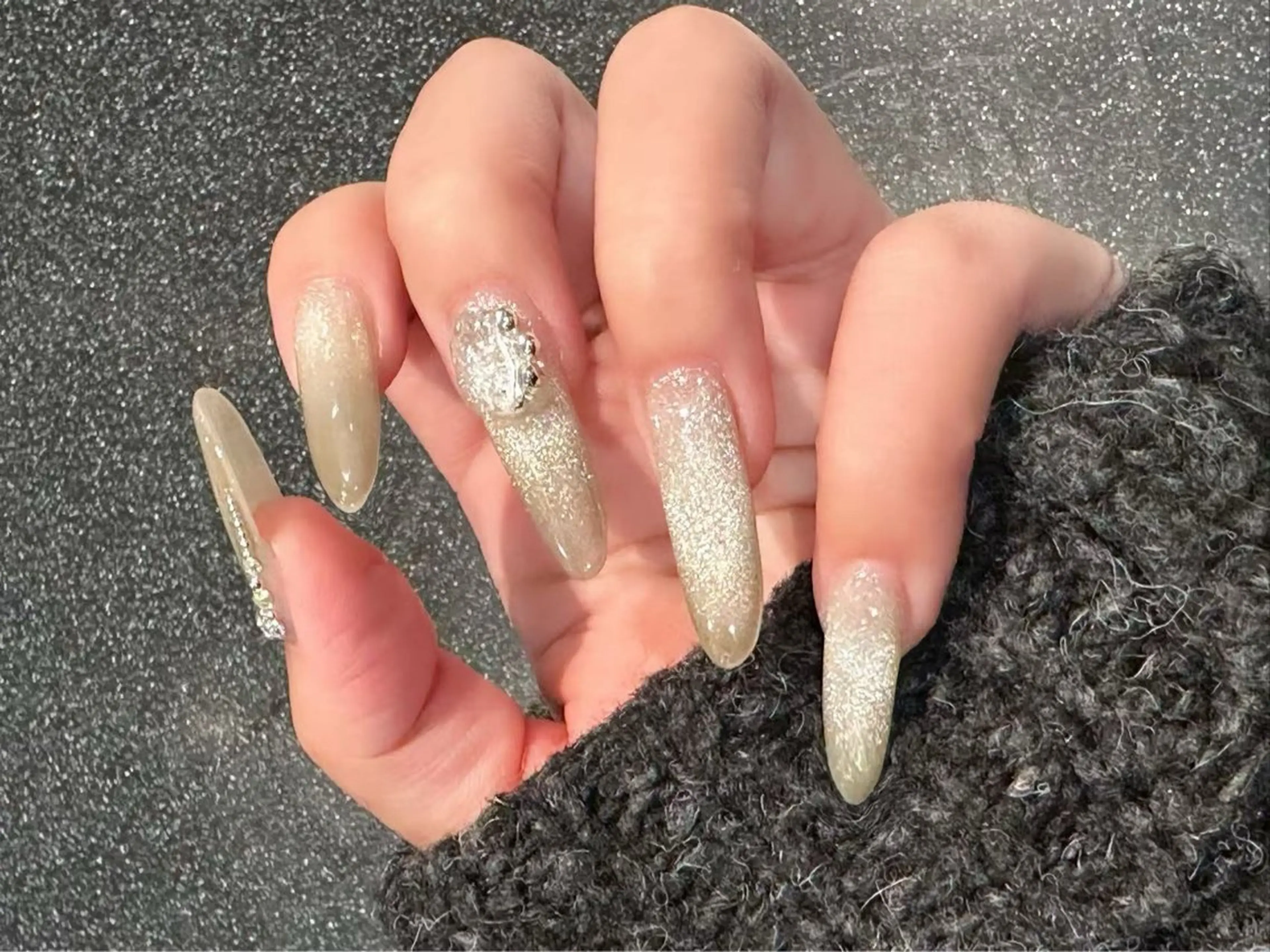 ネイル スカルプネイル シンプルネイル Lunailsalon所属・Lu nailsalonのネイルデザイン