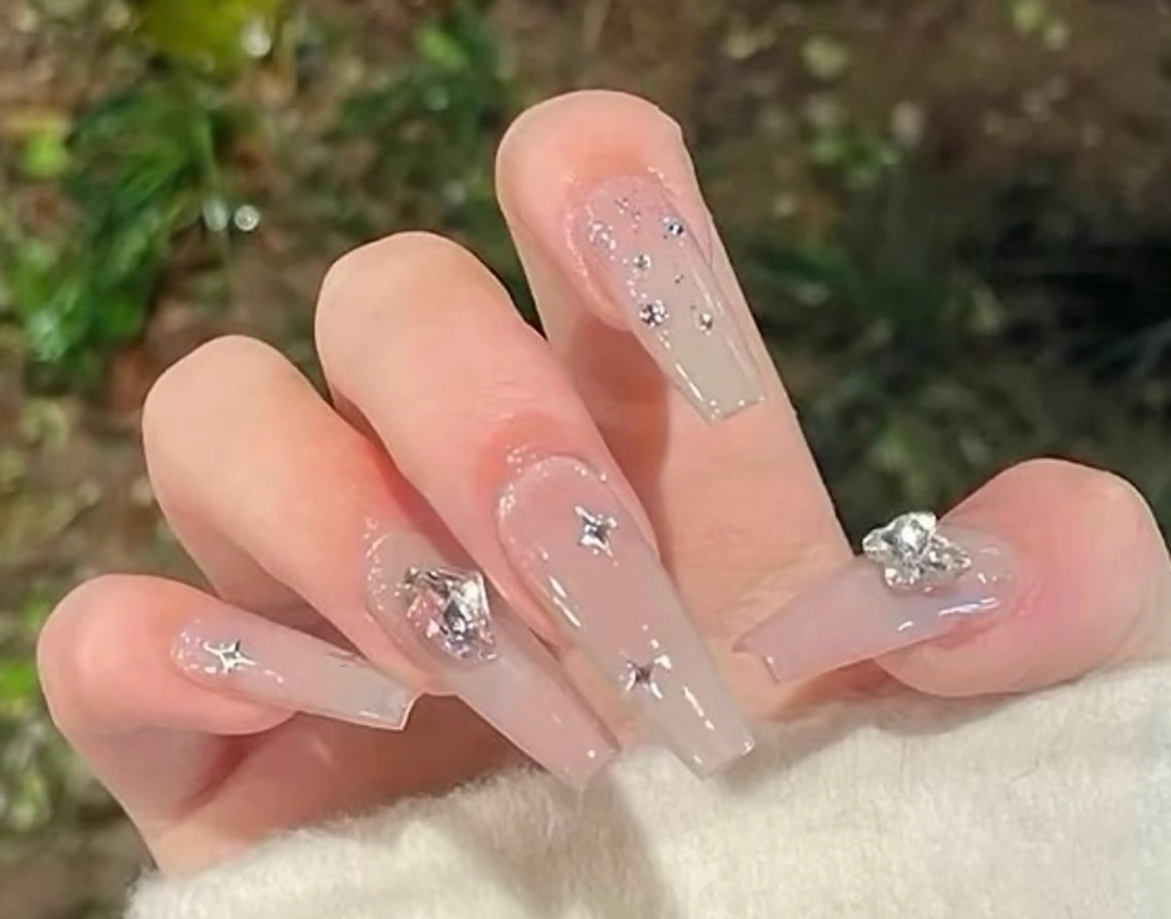 ネイル チークネイル 長さ出し フレンチネイル ガーリー 韓国ネイル sun nail池袋 モデル募集のネイルデザイン