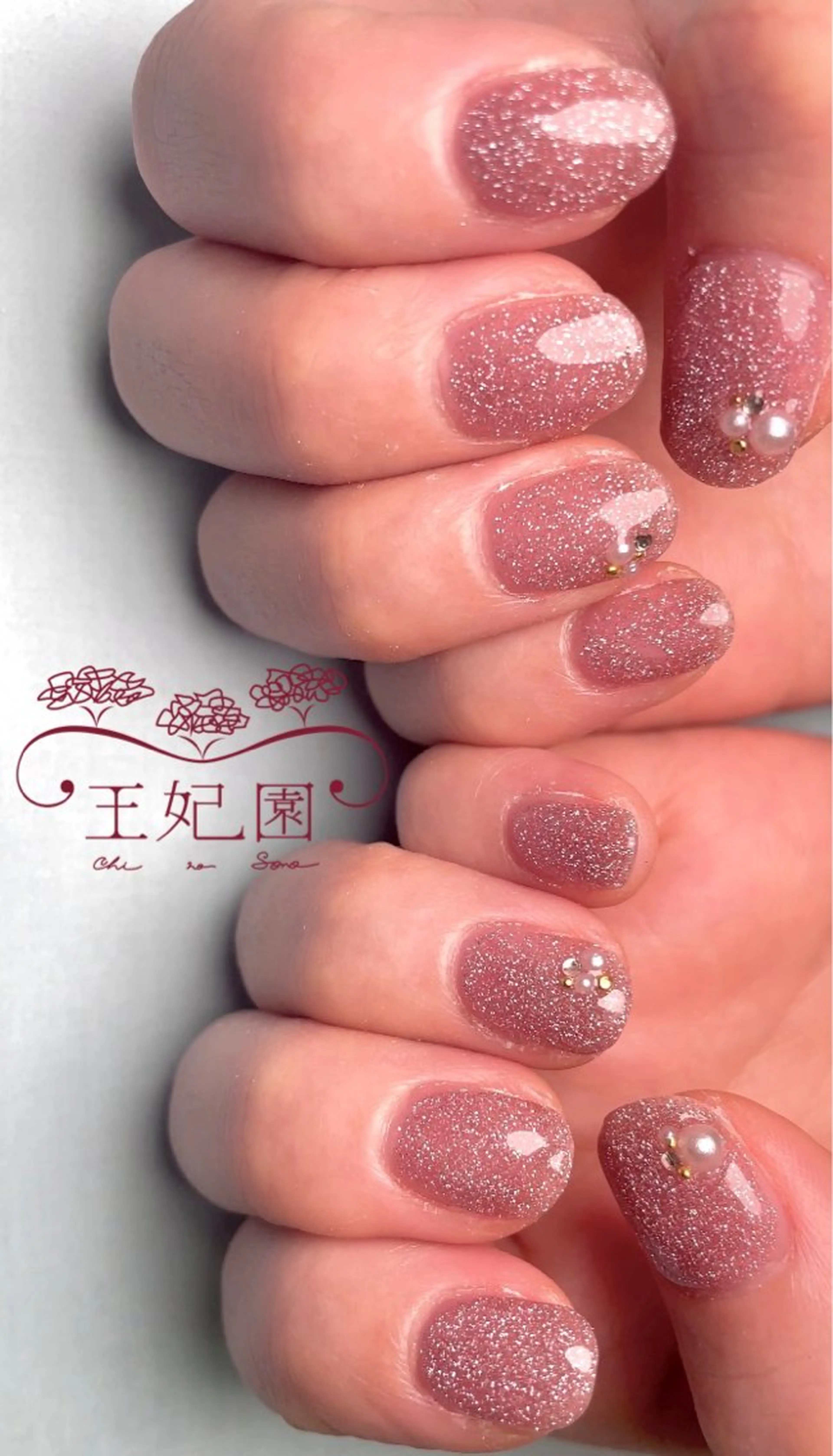 ネイル クリアネイル フラッシュネイル フレンチネイル ガラスフレンチ ラメ(グリッター) nail salon王妃の園所属・王妃の園 ohinosonoのネイルデザイン