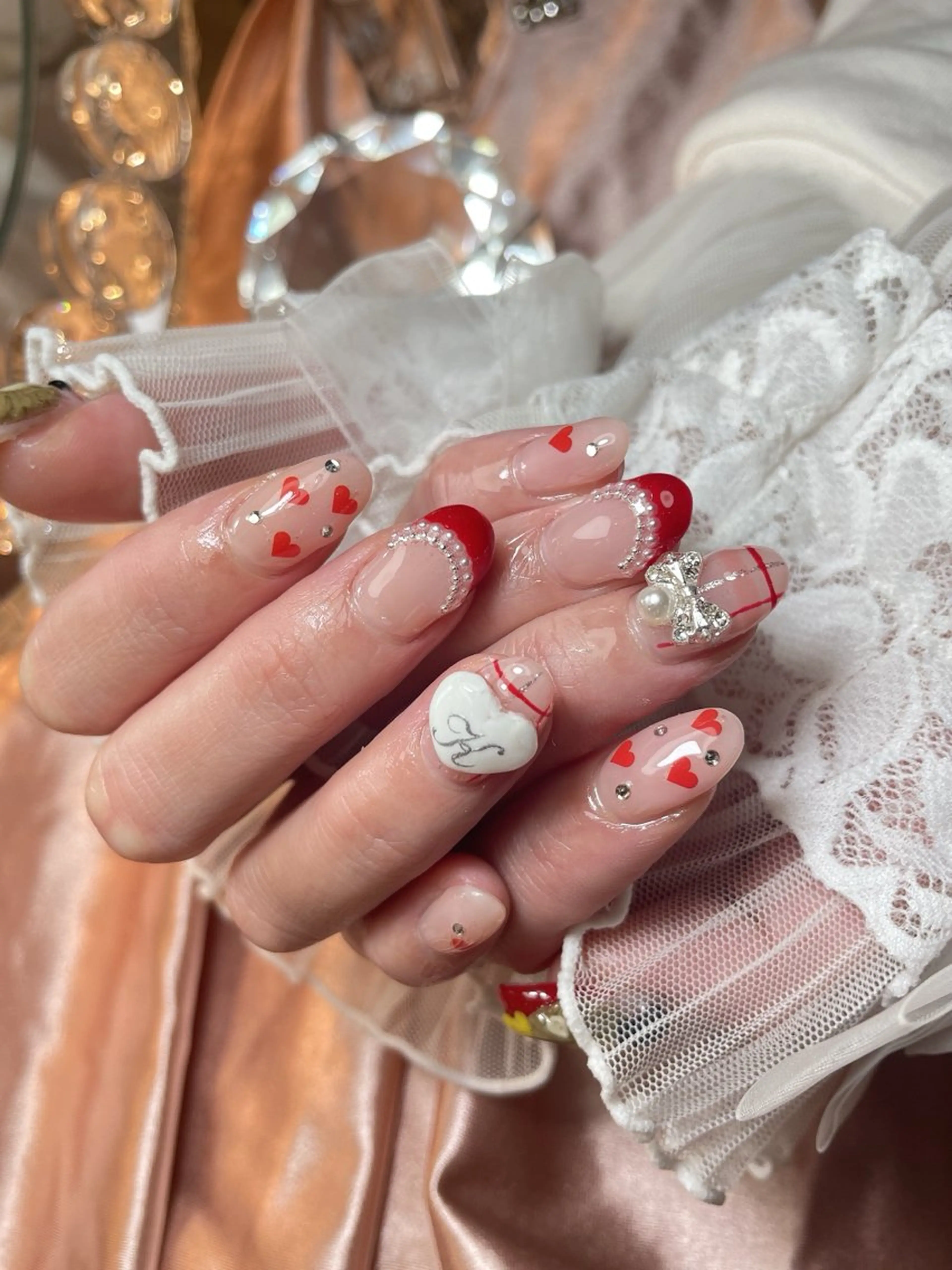 ネイル 23時まで❤︎韓国、 ワンホンネイルのネイルデザイン