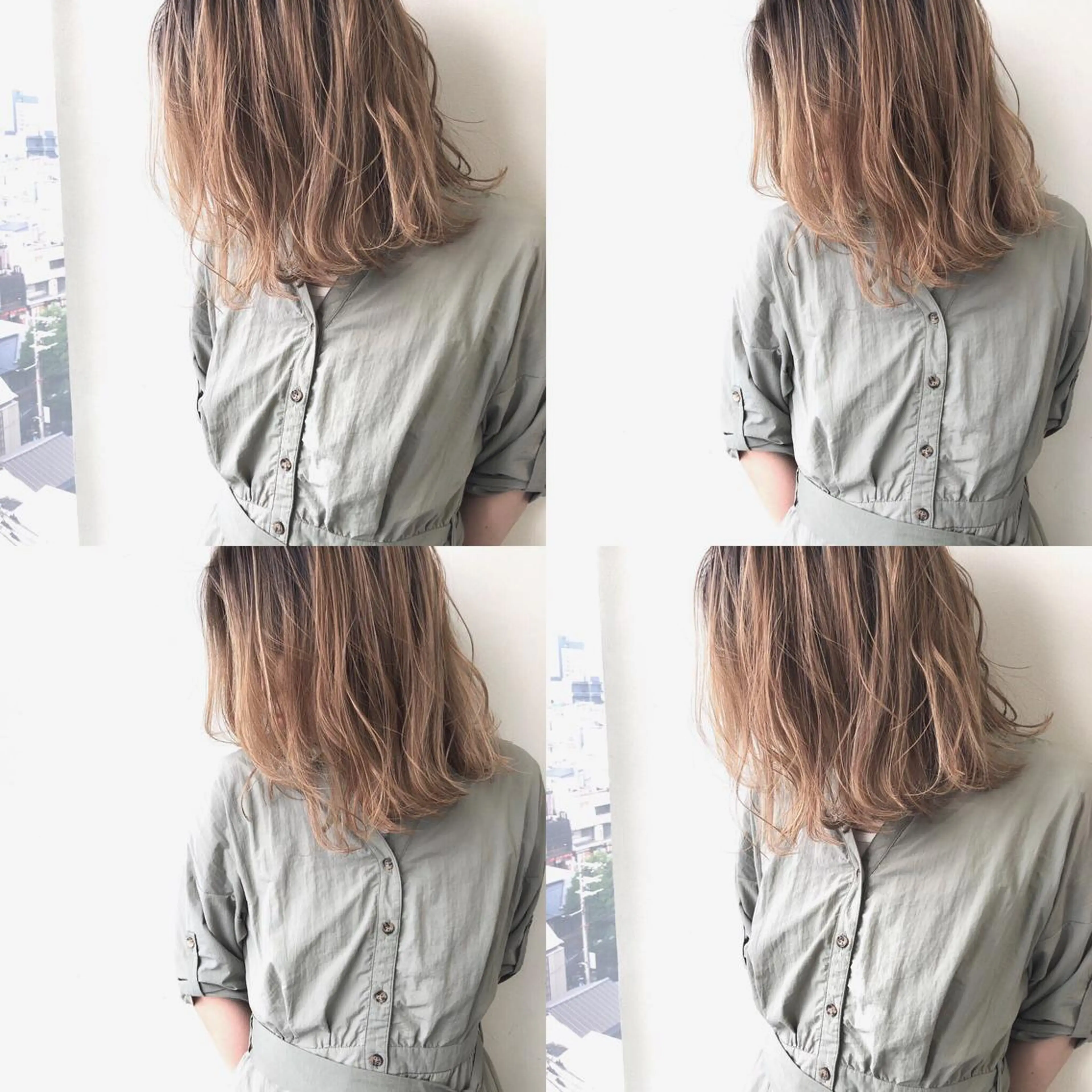 ミディアム ハイライト 小澤大輔 YOLO hairのヘアスタイル