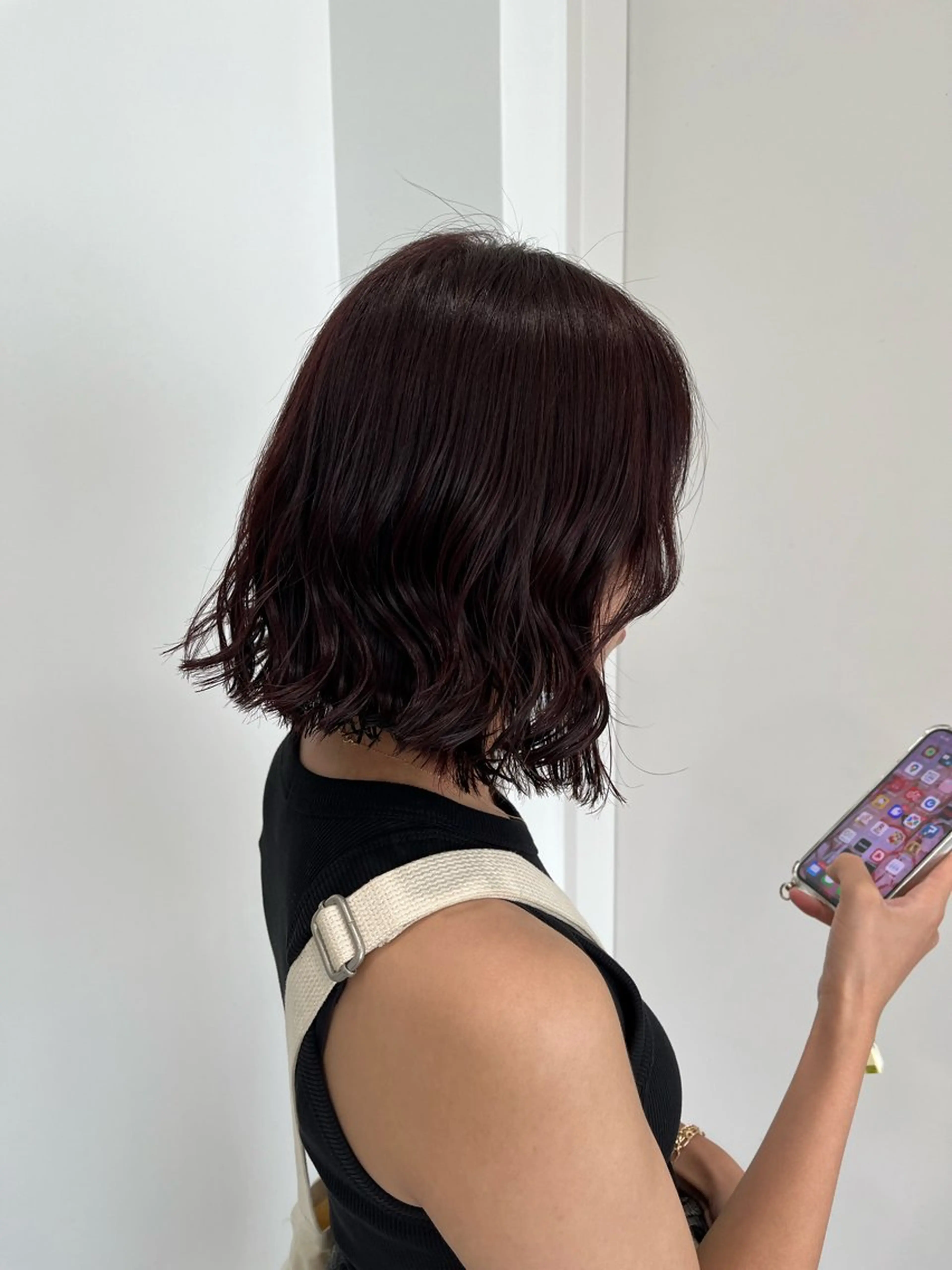 ミディアム カラー ボブレイヤー ボブ レイヤーカット 縮毛矯正/ハイトーン /パーマ/前原汐🎐のヘアスタイル