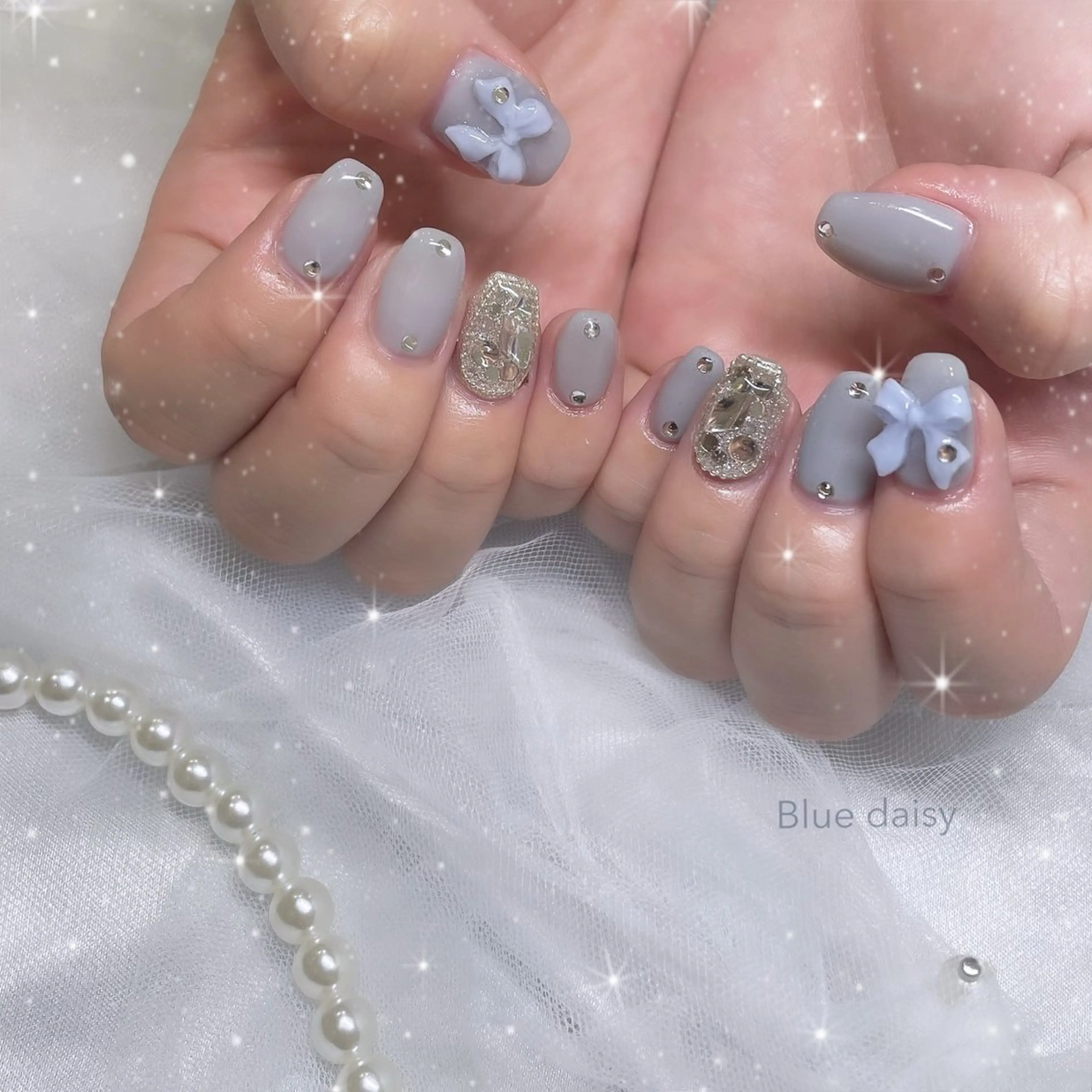 ネイル ガーリー ハンドネイル Blue　daisy　栄本店 【ブルーデイジー】所属・Blue daisy 栄本店のネイルデザイン