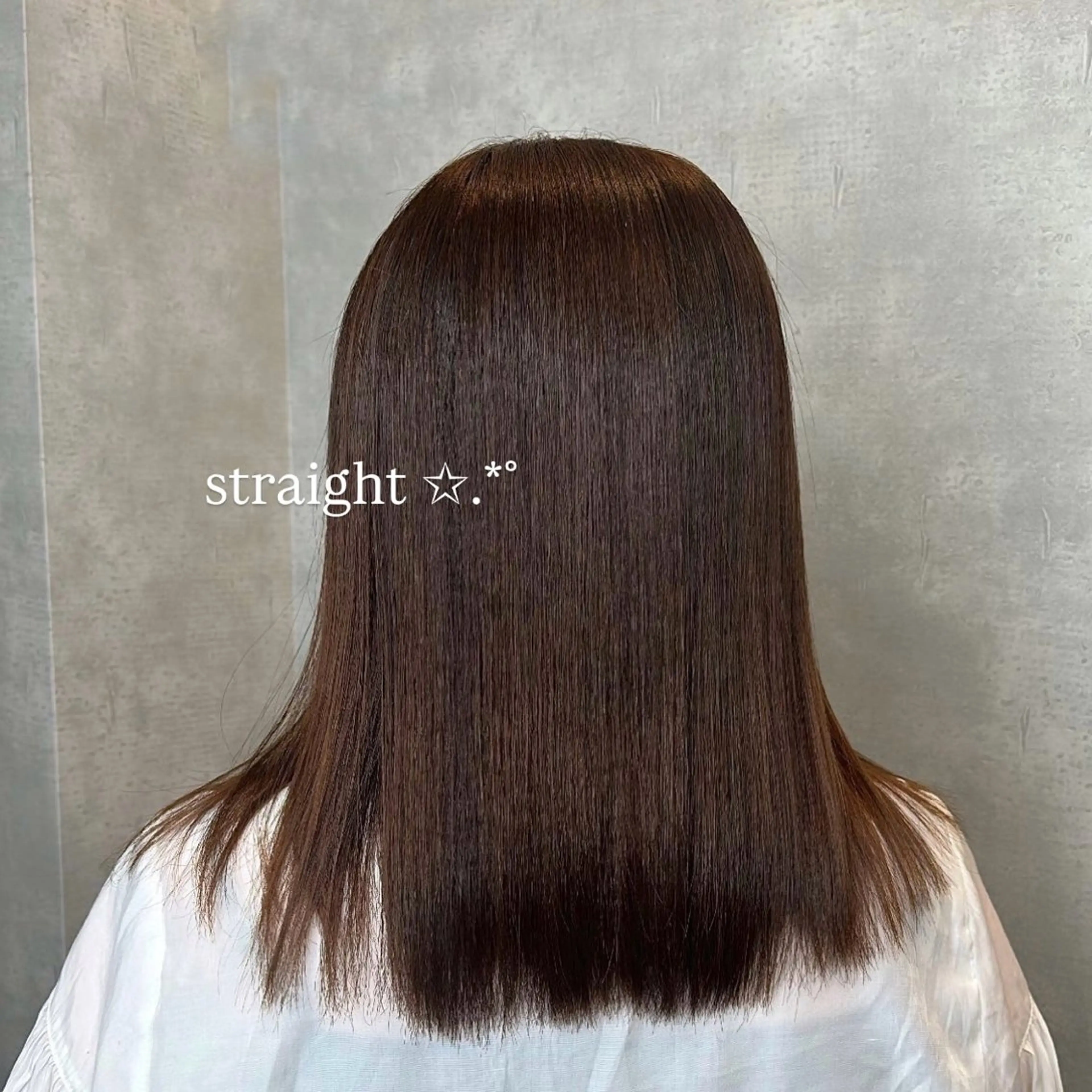 ミディアム くせ毛 縮毛矯正 Agu academy YAMAGATA所属・松浦 そよかのヘアスタイル