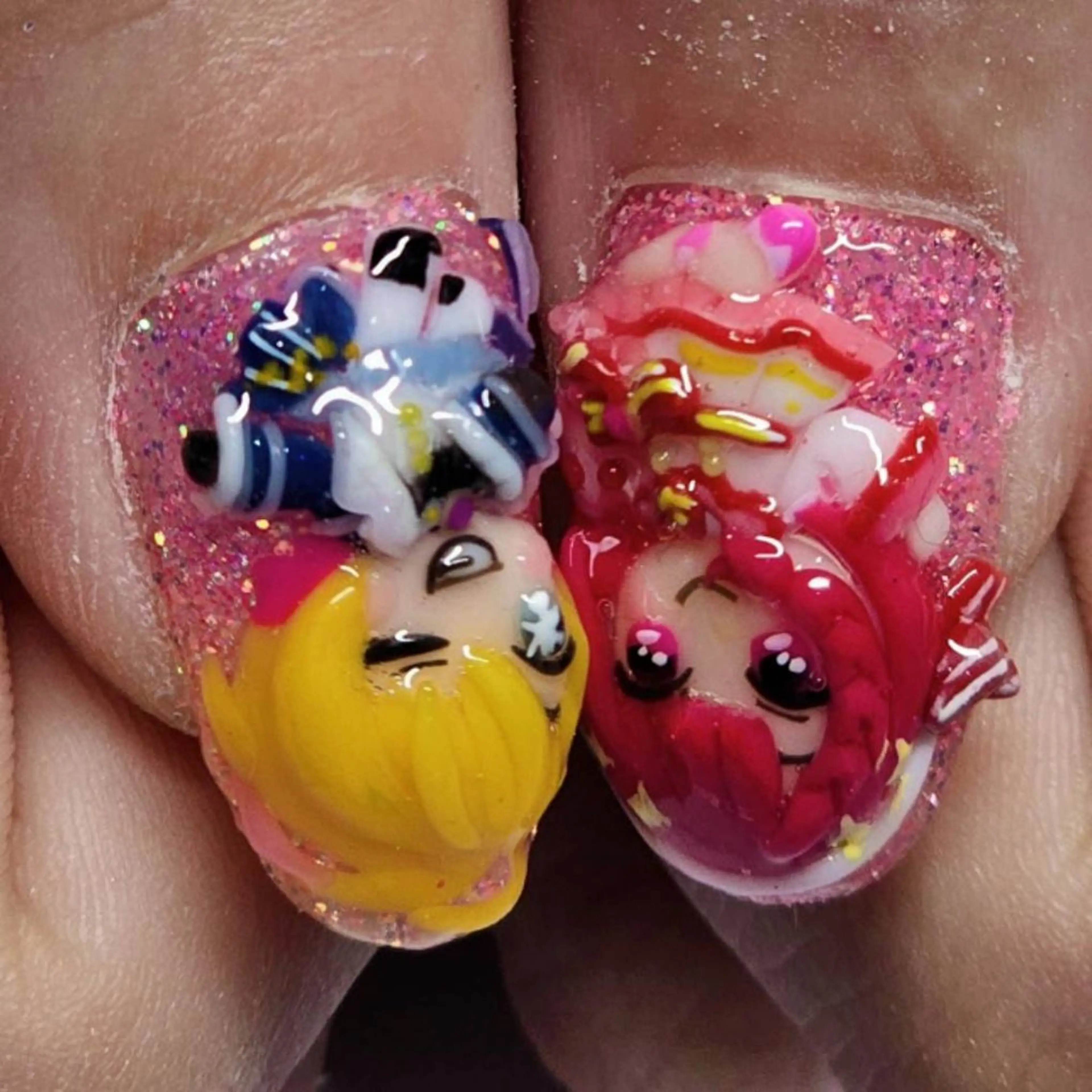 ネイル アートネイル ラメ(グリッター) ワンカラーネイル ピンク ハンドネイル よしだ ひろきのネイルデザイン