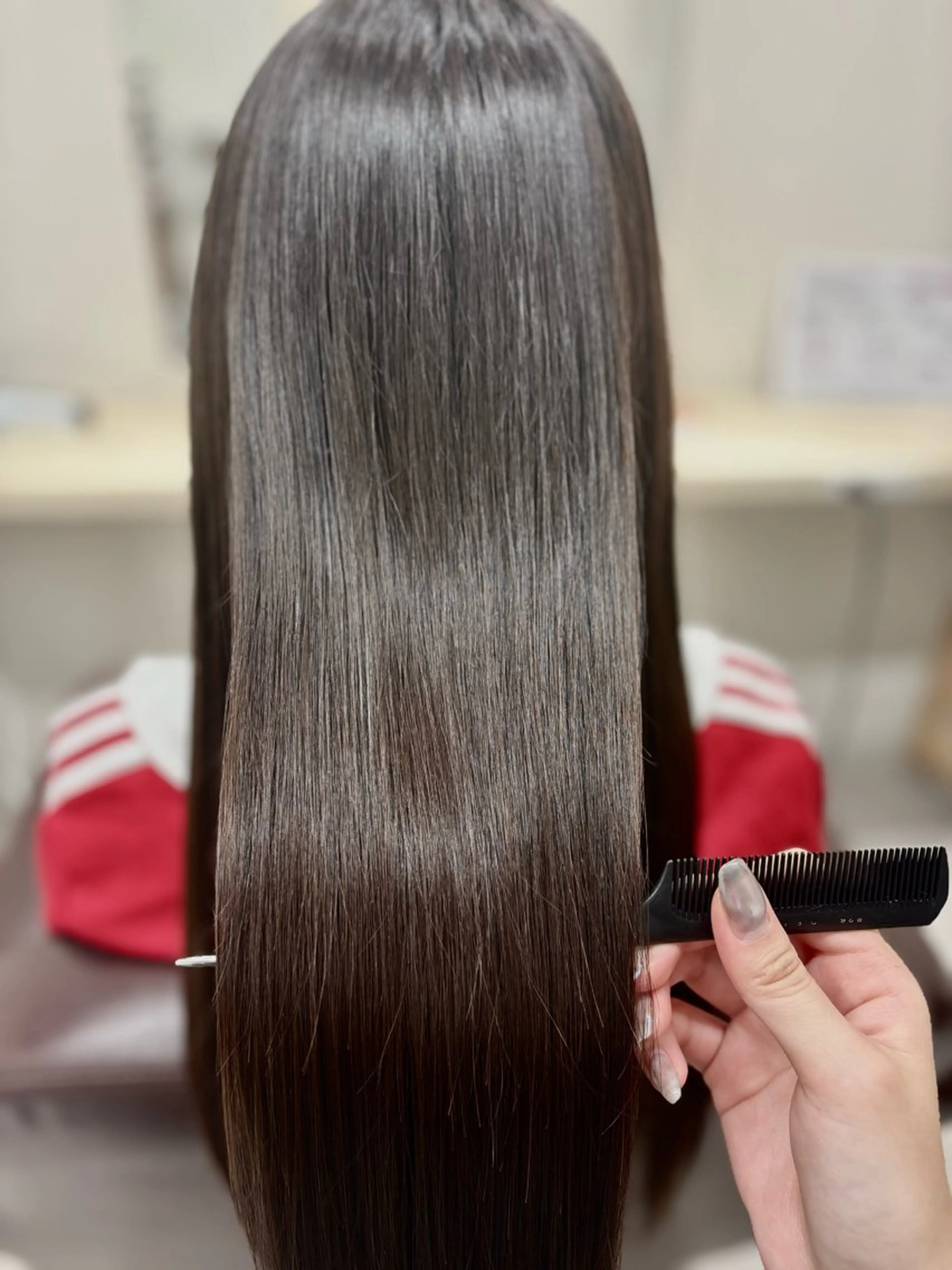 ロング カット 縮毛矯正 Haruka✄﻿ 透明感カラー🫧🌙のヘアスタイル