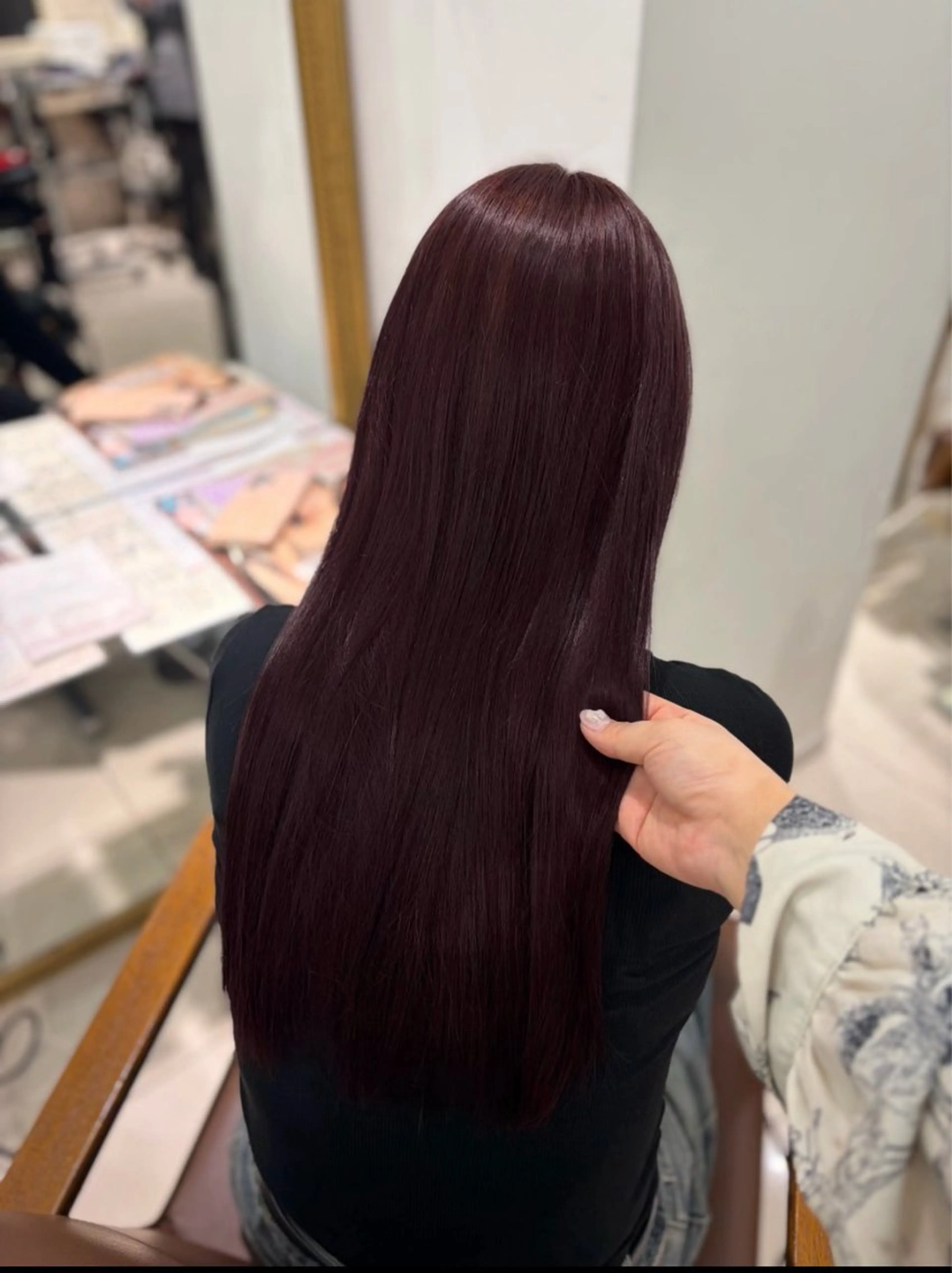 ロング ピンクラベンダー ヘアカラー トリートメント 髪質改善 💞はな🫧🎀のヘアスタイル