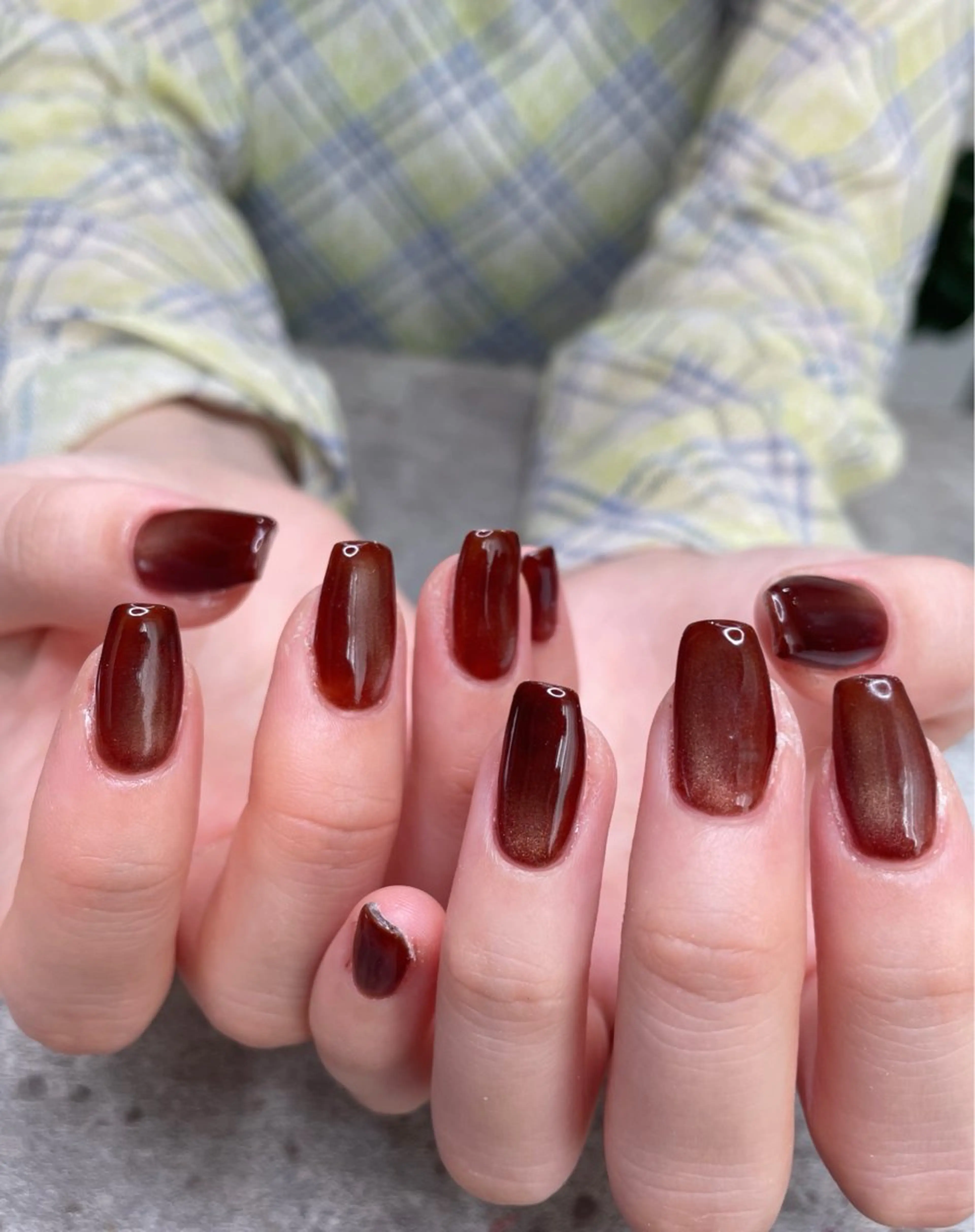 ネイル ブラウン マグネットネイル ハンドネイル ma riのネイルデザイン