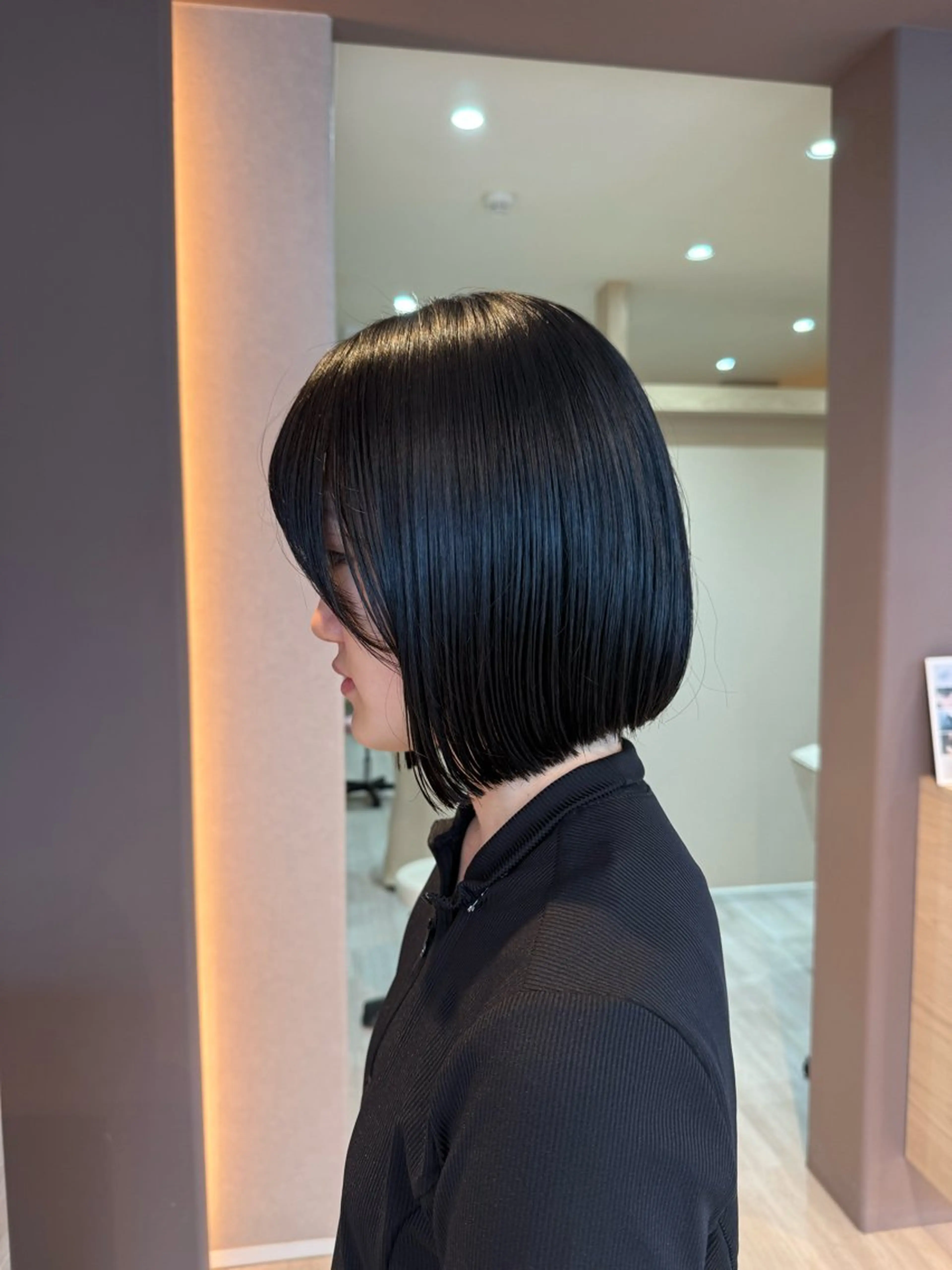 ミディアム カット ヘアカラー トリートメント Lien.テラダ 各務原スタイリストのヘアスタイル