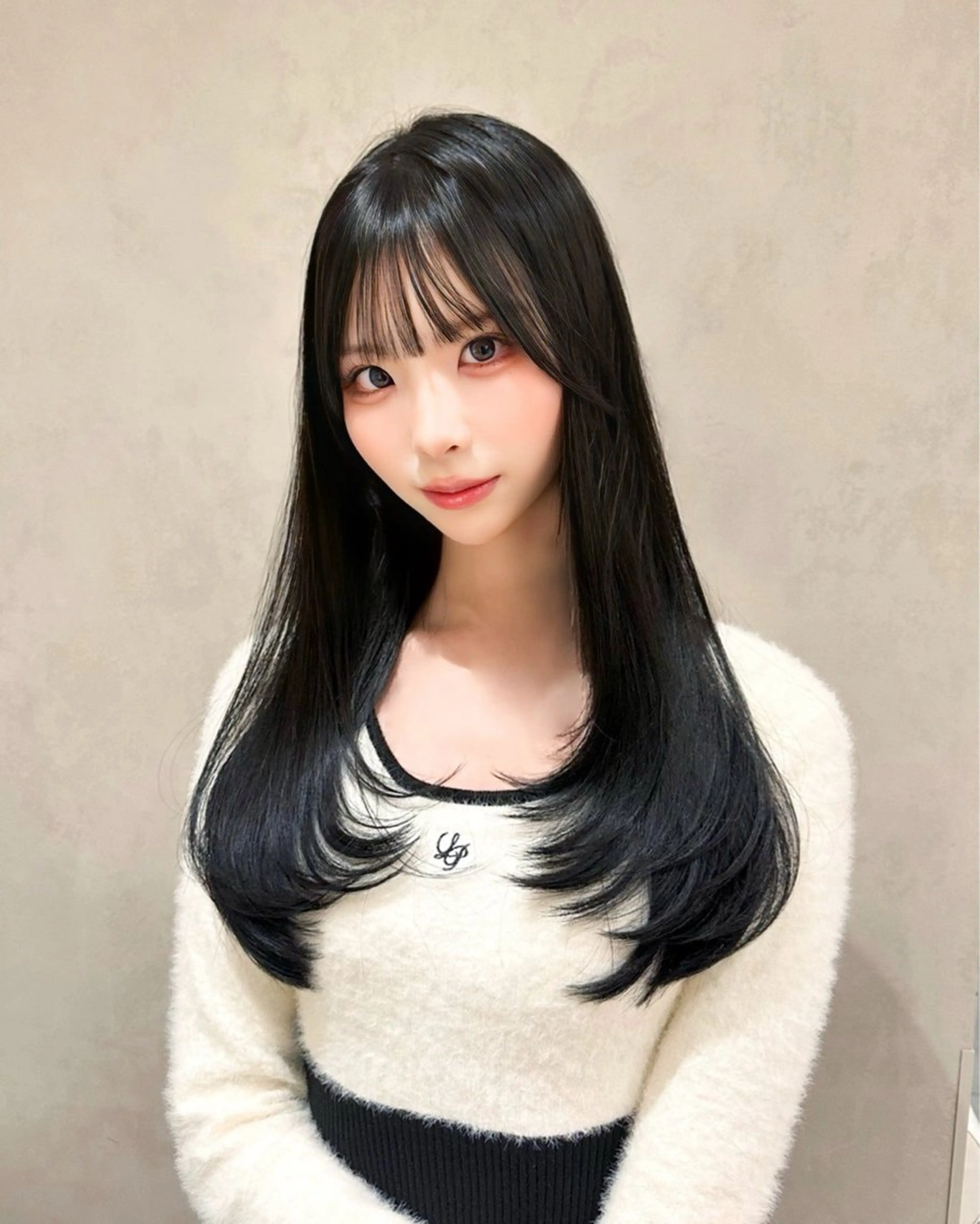 セミロング カラー 顔周りカット 韓国風ヘア レイヤーカット 顔周り特化/韓国ヘア /レイヤー/吉野幸大のヘアスタイル