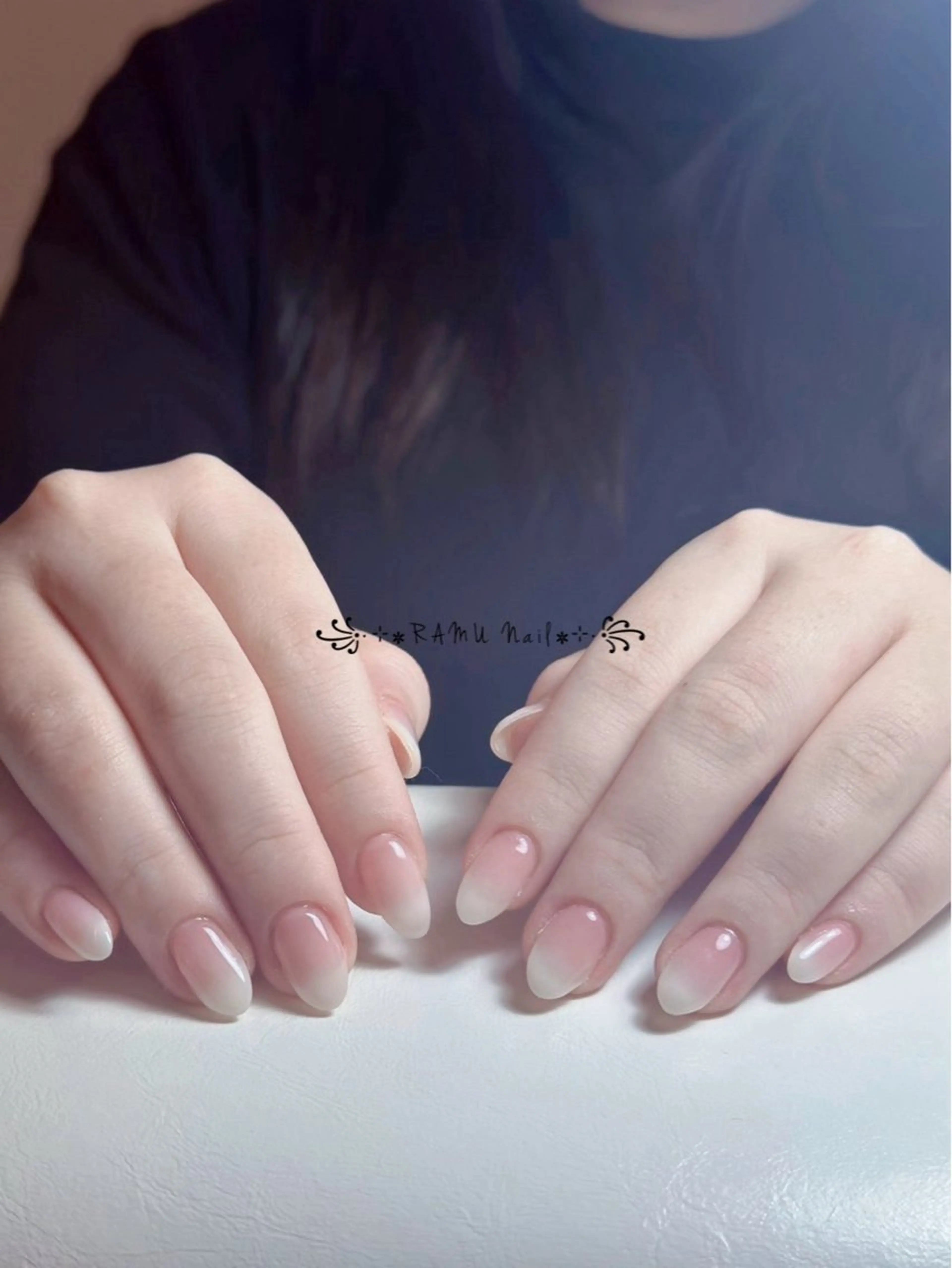 ネイル フレンチネイル 韓国ネイル シンプルネイル ワンホンネイル 冬ネイル ハンドネイル RAMU Nail 恵比寿店のネイルデザイン