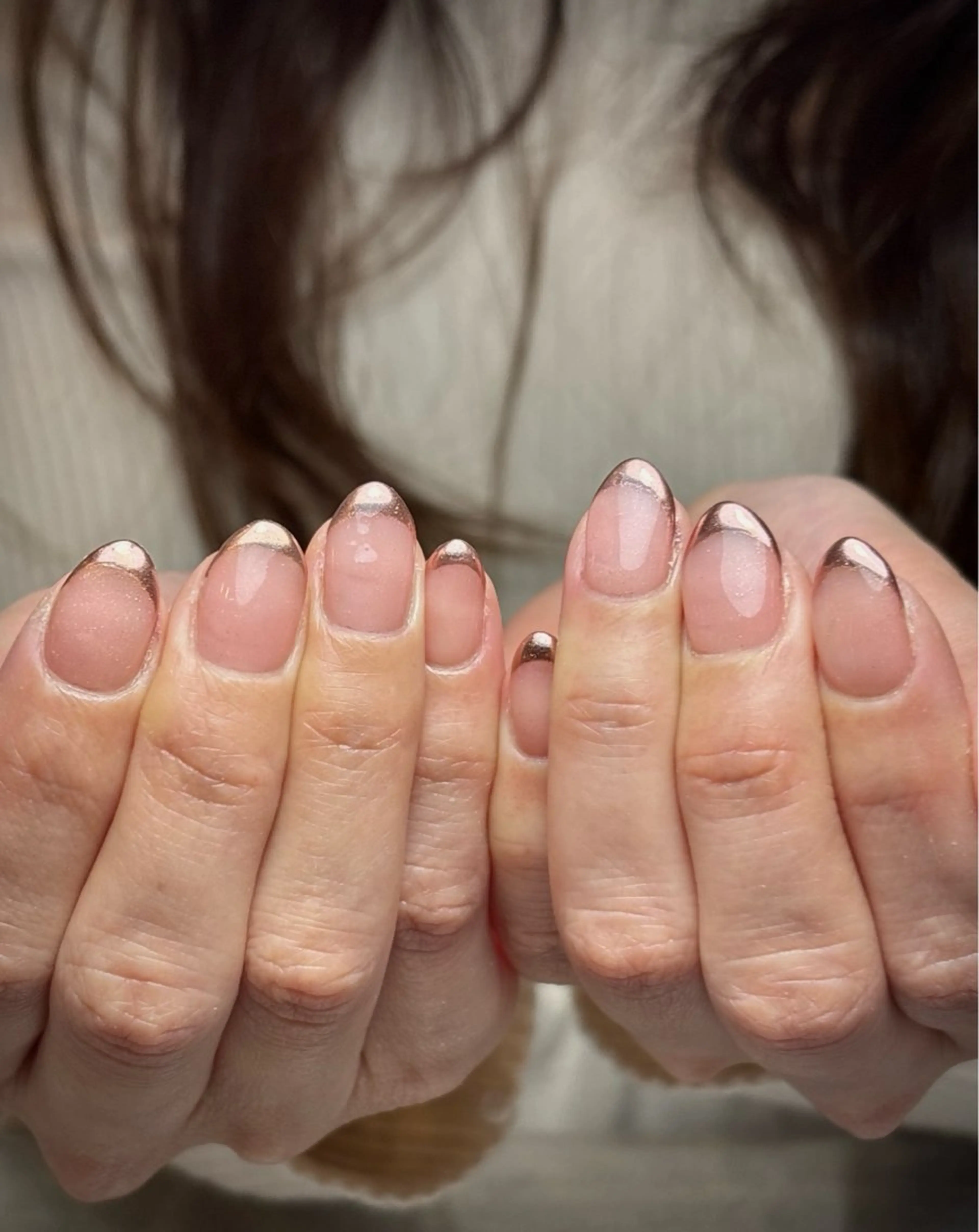 ネイル フレンチネイル ミラーネイル 鈴木 誉のネイルデザイン