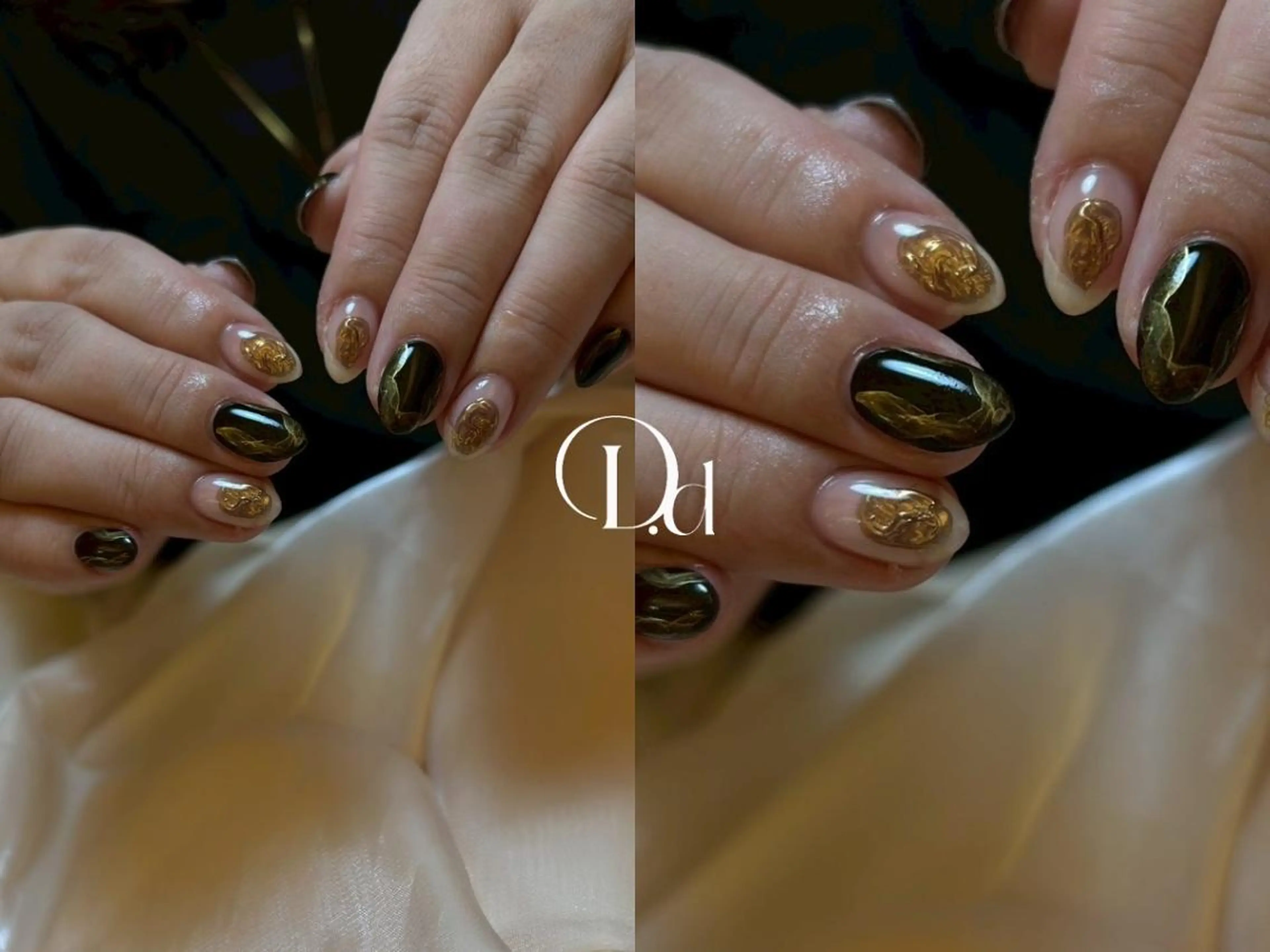 ネイル アートネイル ゴールド 韓国ネイル マットネイル メンズネイル 💕D.d nail Hideyo🌸のネイルデザイン