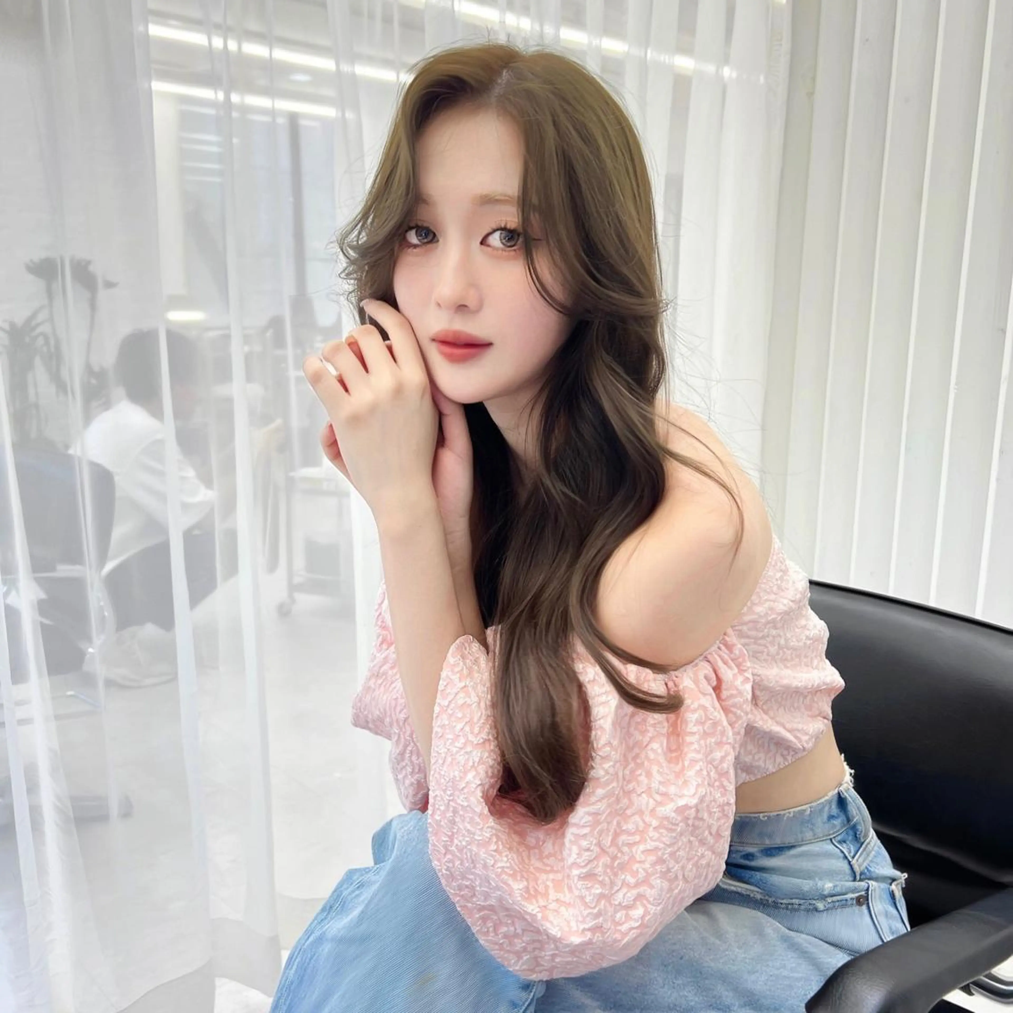 ロング カラー 韓国ヘア♡ 顔まわりカットayaのヘアスタイル