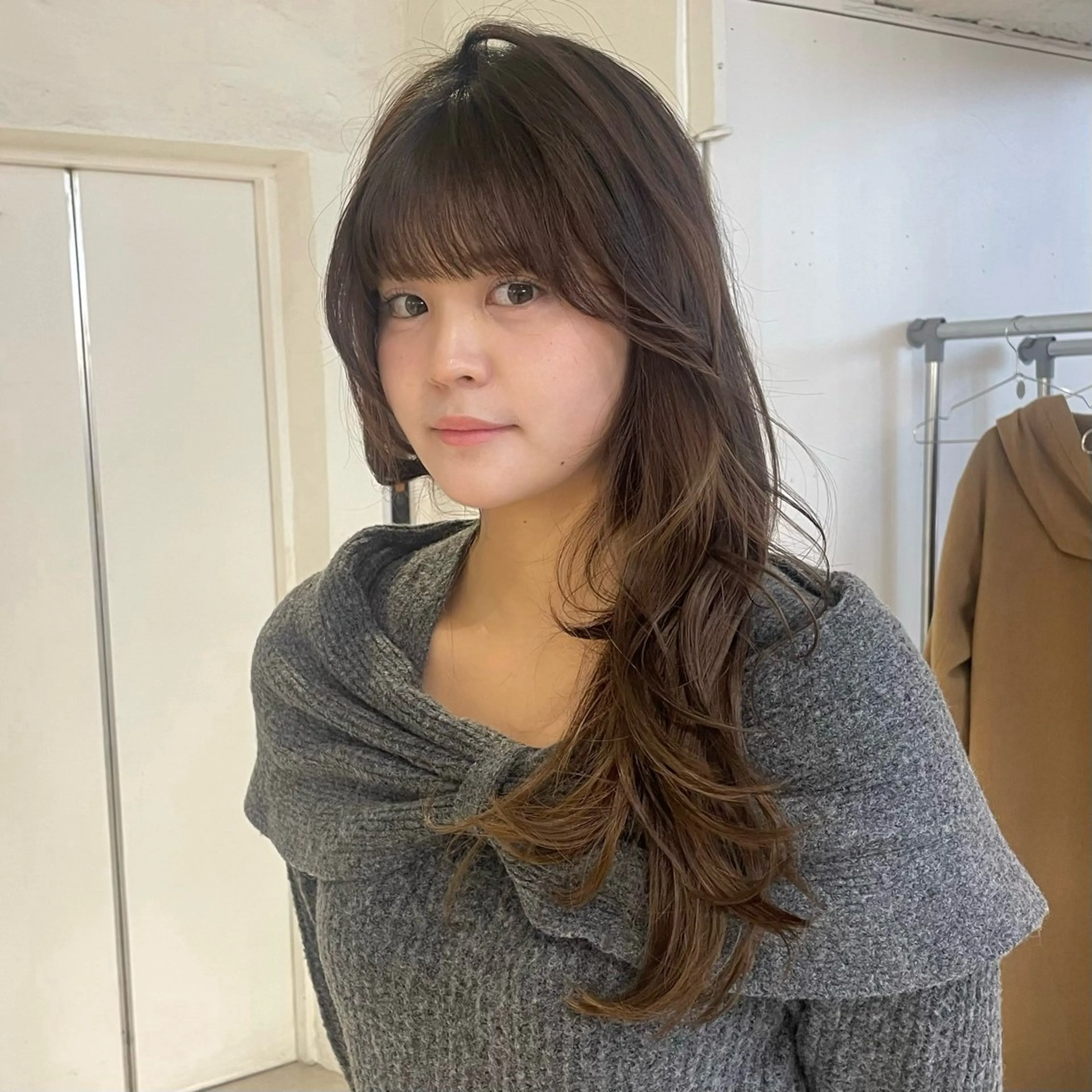 ロング カット 韓国ヘア/ネイル kanako🤍🫧のヘアスタイル