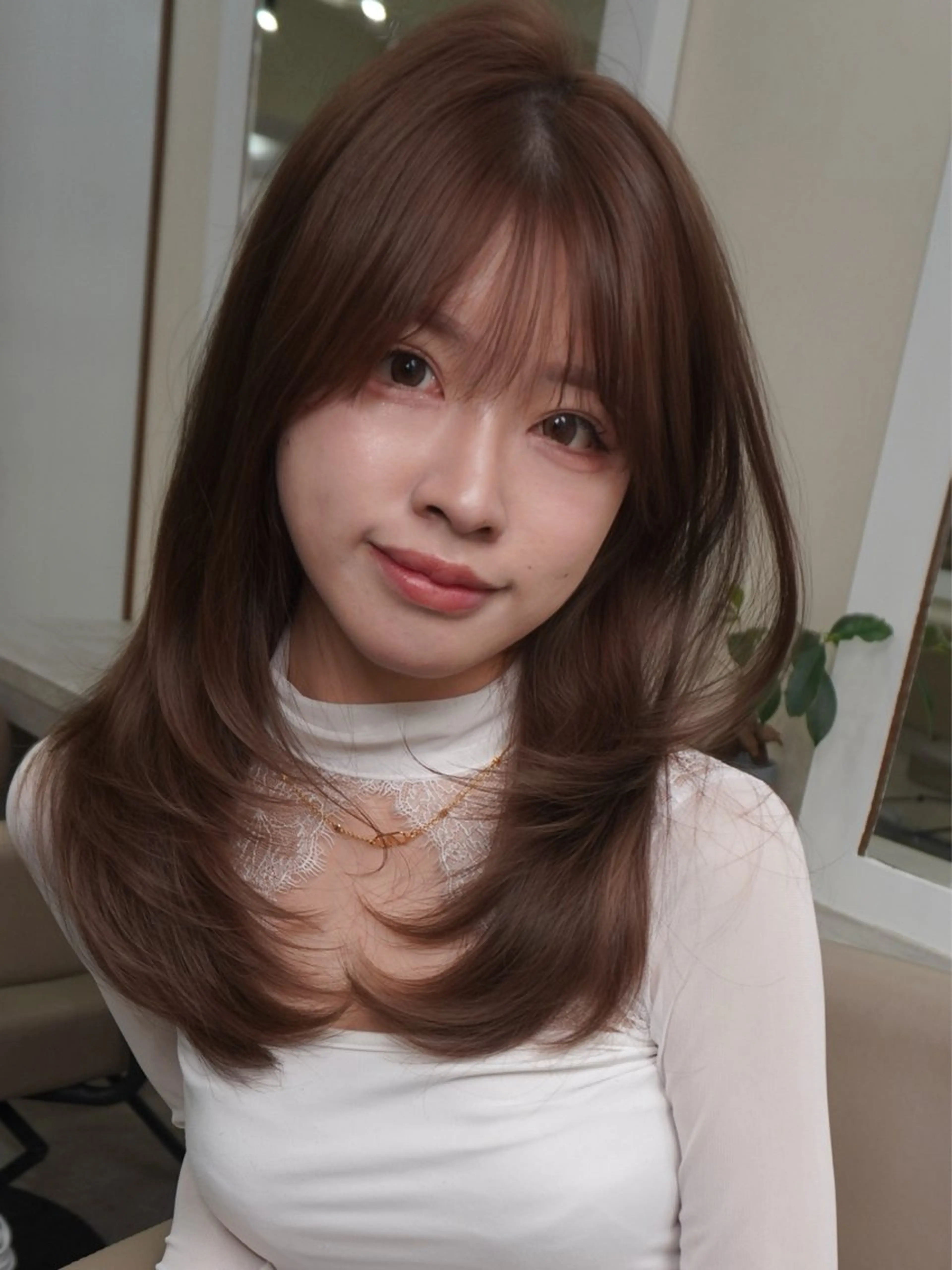 ロング カラー コテ巻き/パーマ/艶 透明感/荻原凜太郎のヘアスタイル