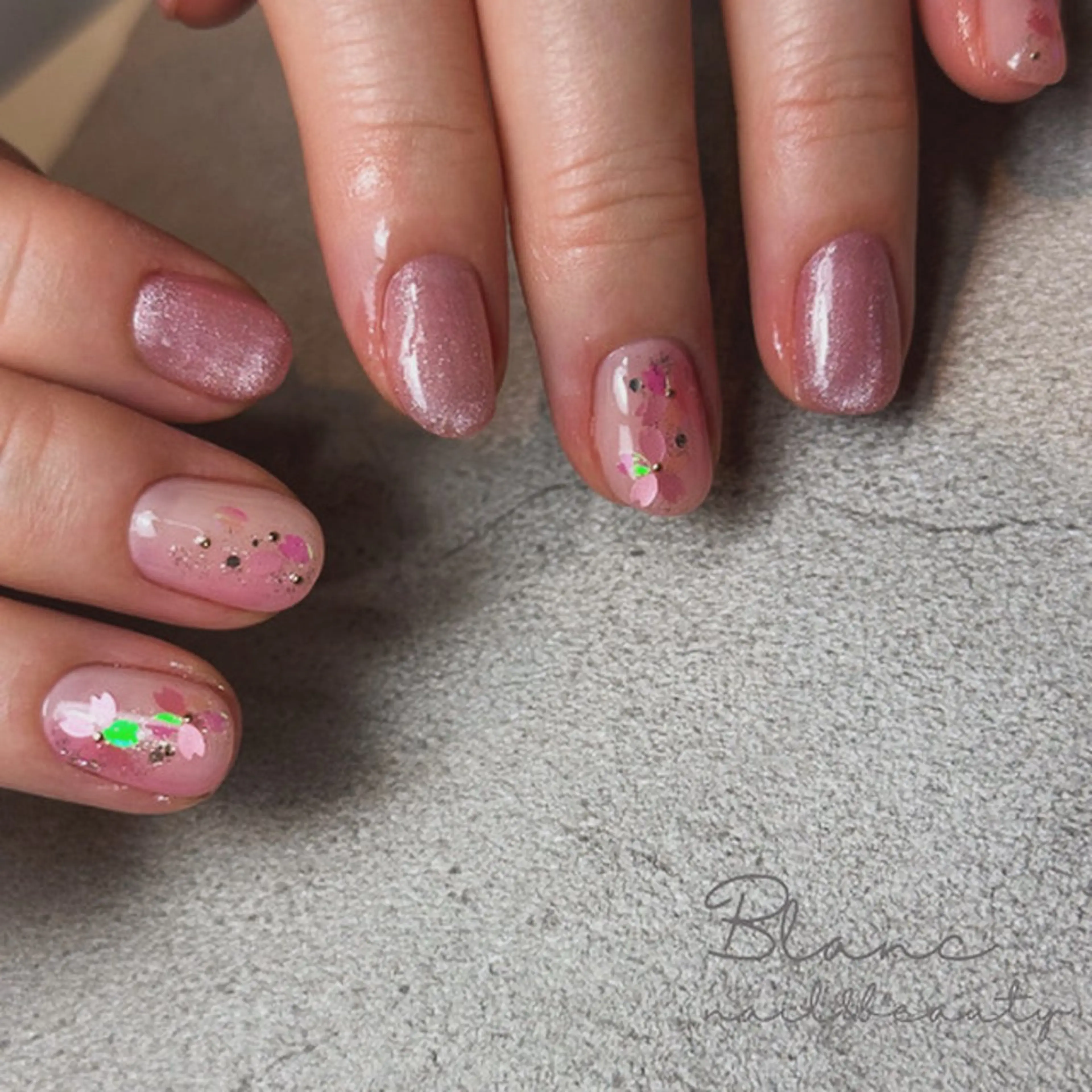 ネイル 桜ネイル Blanc ブランのネイルデザイン