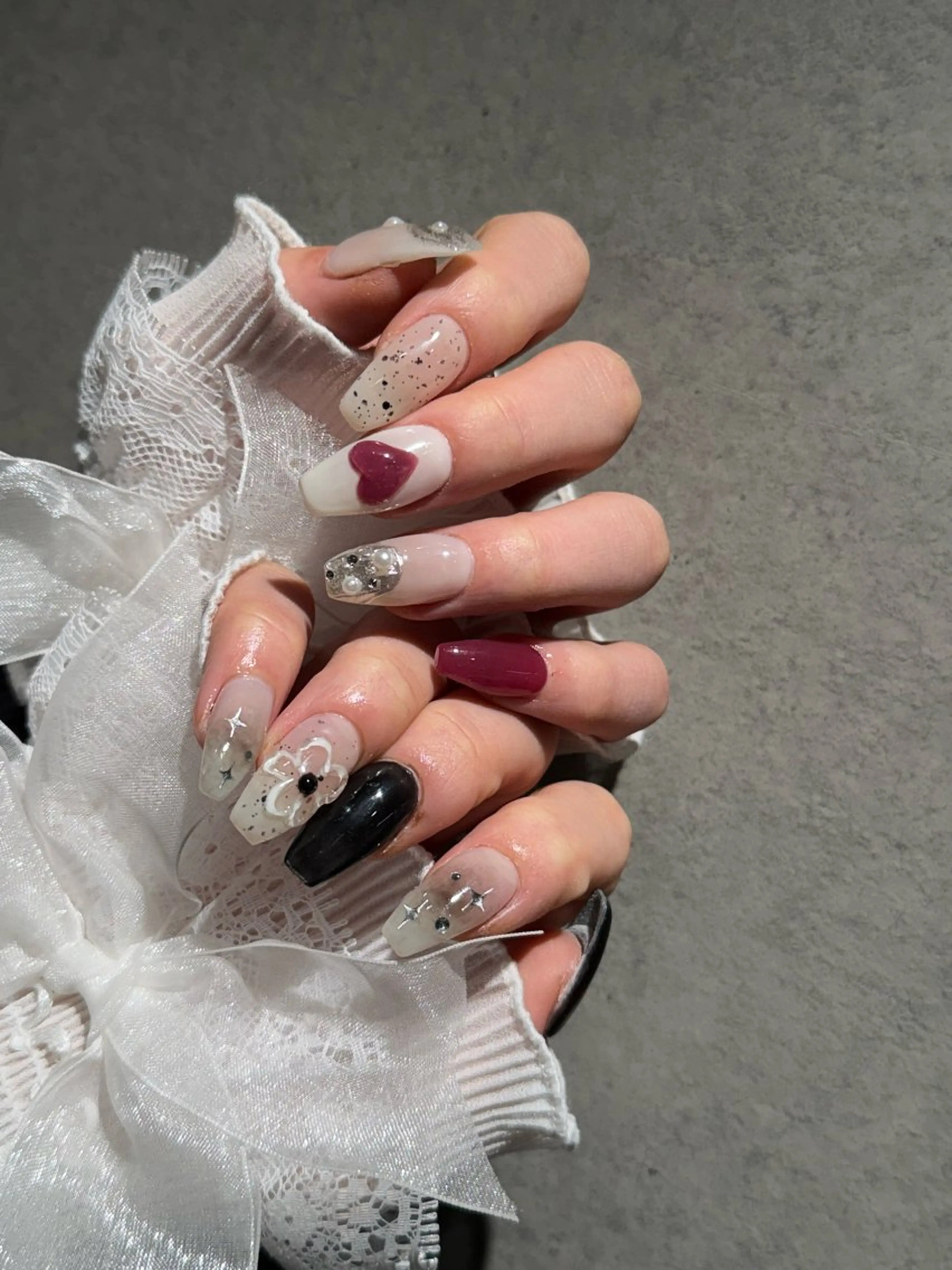 ネイル I-nailロング /ワンホン/キラキラのネイルデザイン