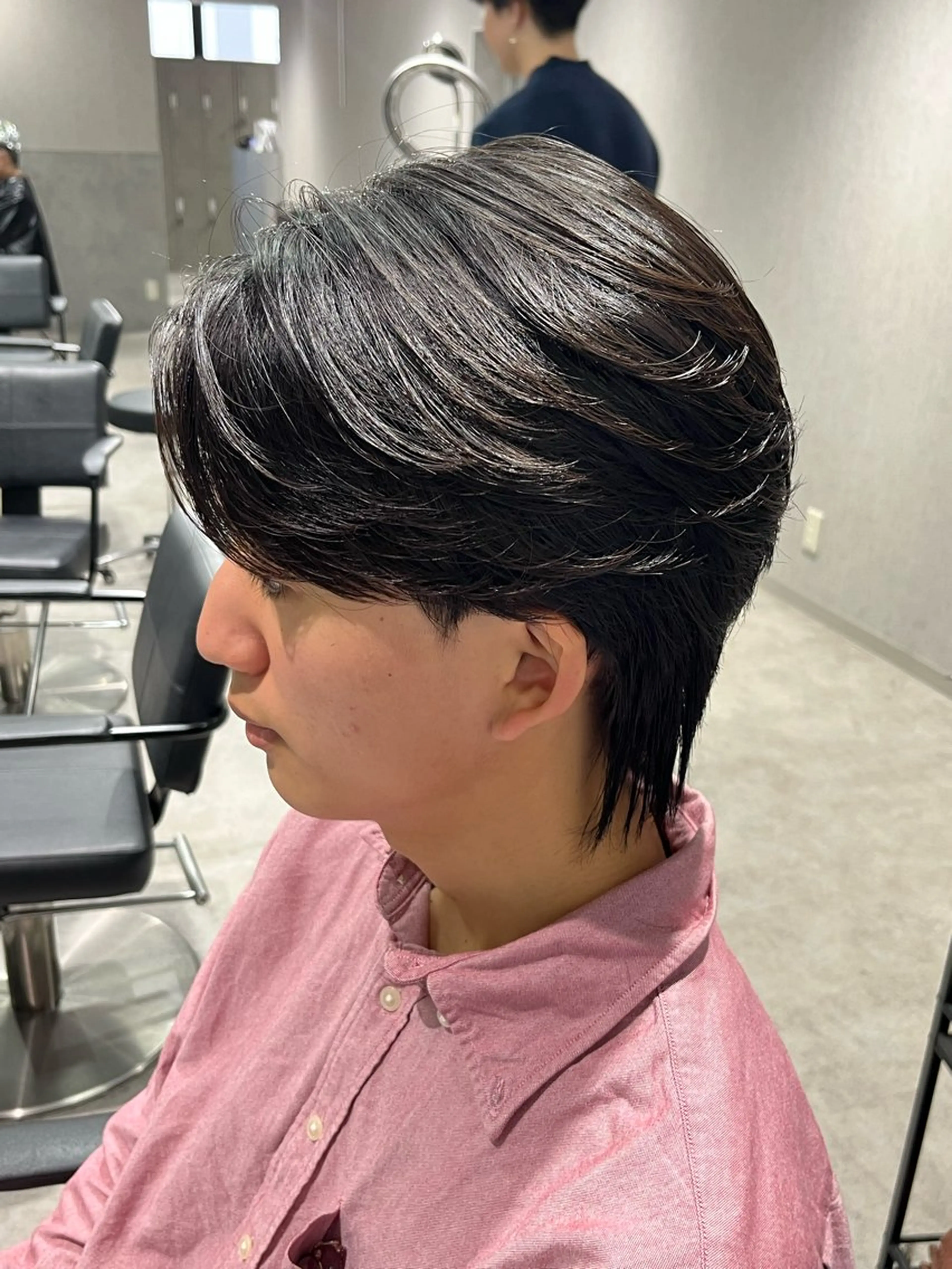 ショート パーマ メンズ センターパート 縮毛矯正 カット 縮毛矯正 トリートメント 【センターパート/ マッシュ】ryokaのヘアスタイル