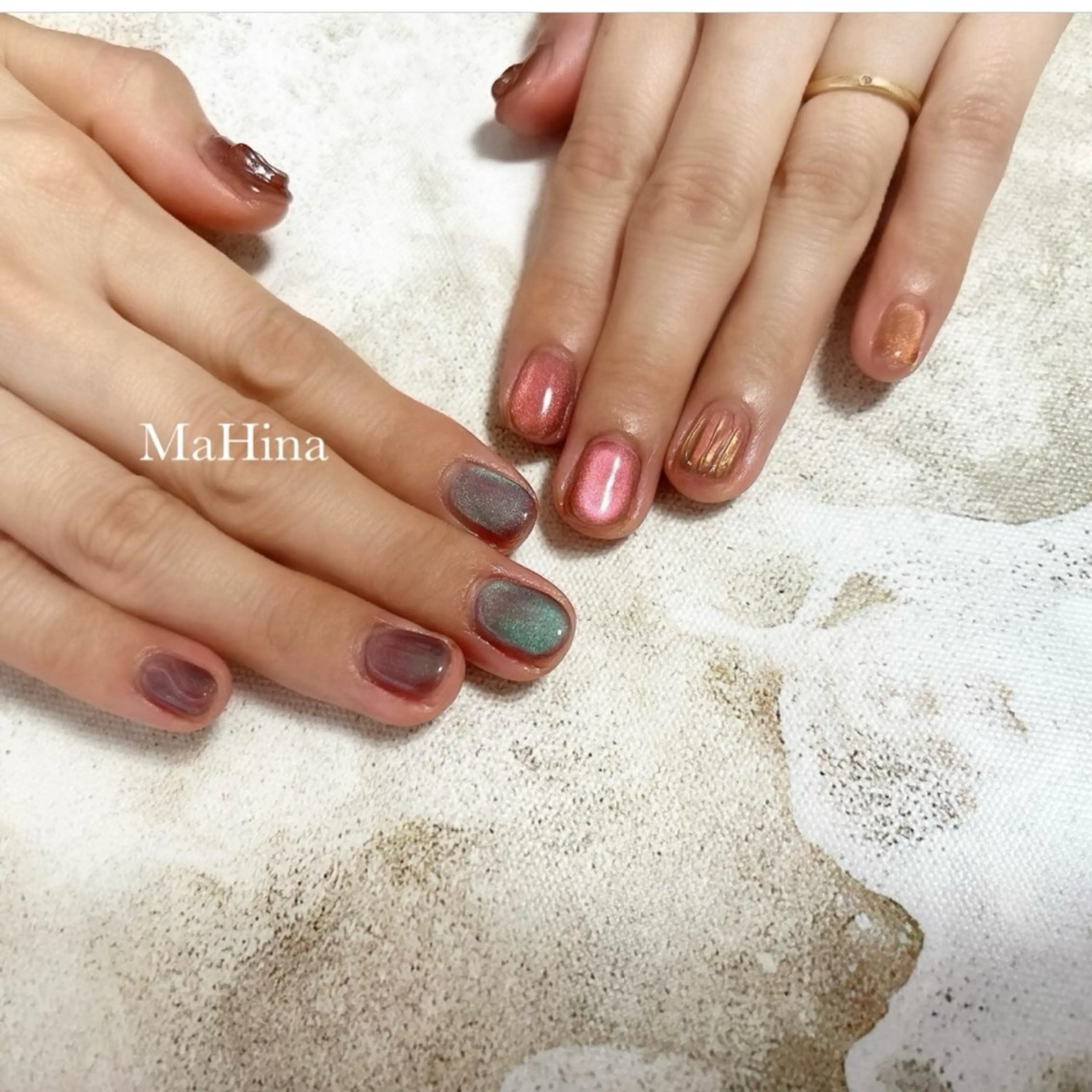 ネイル ジェルネイル マグネットネイル ニュアンスネイル ハンドネイル Healing Salon...MaHina(マヒナ)所属・MaHina🌙 salonのネイルデザイン