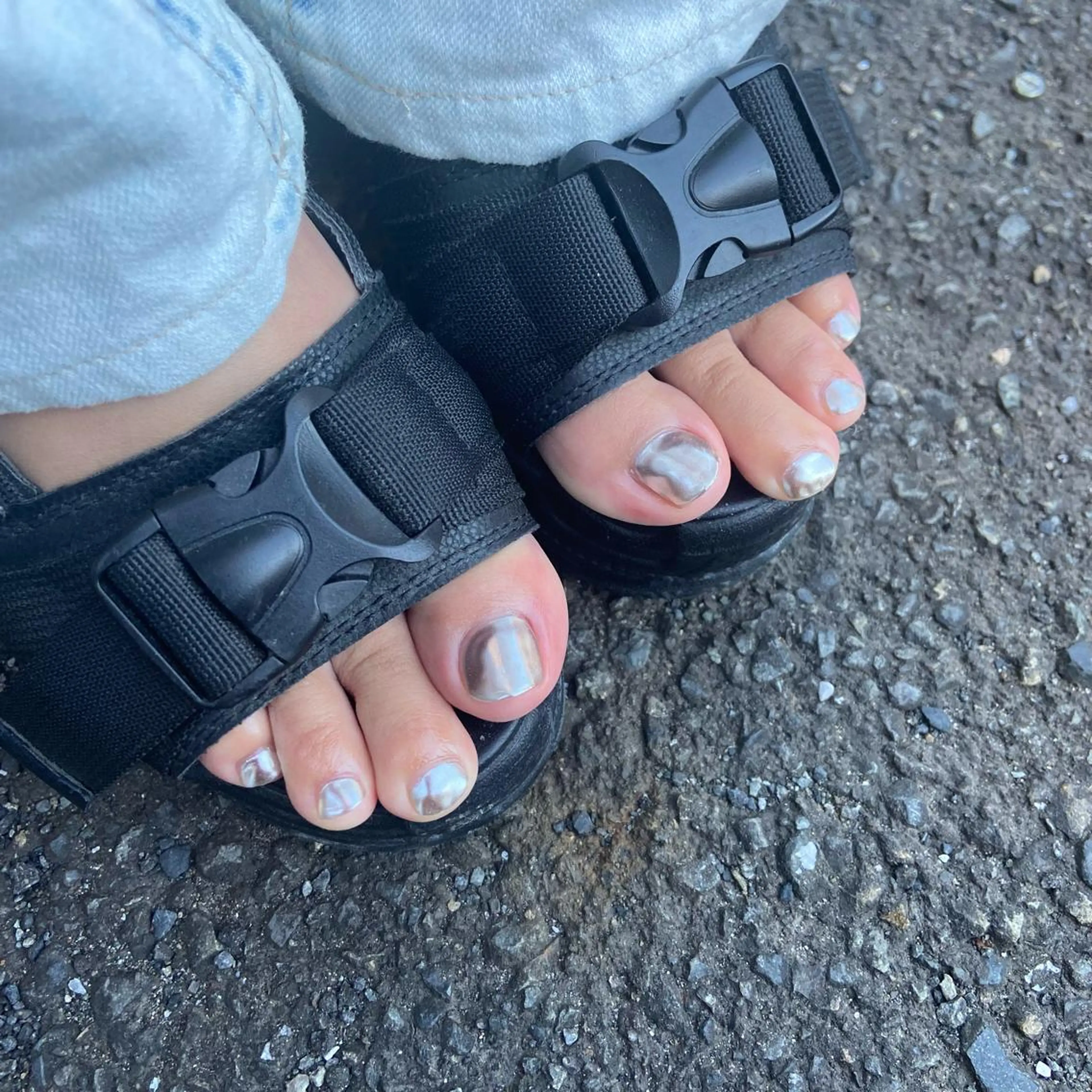 ネイル カジュアル フットネイル ジェルネイル ミラーネイル ワンカラーネイル . unffのネイルデザイン