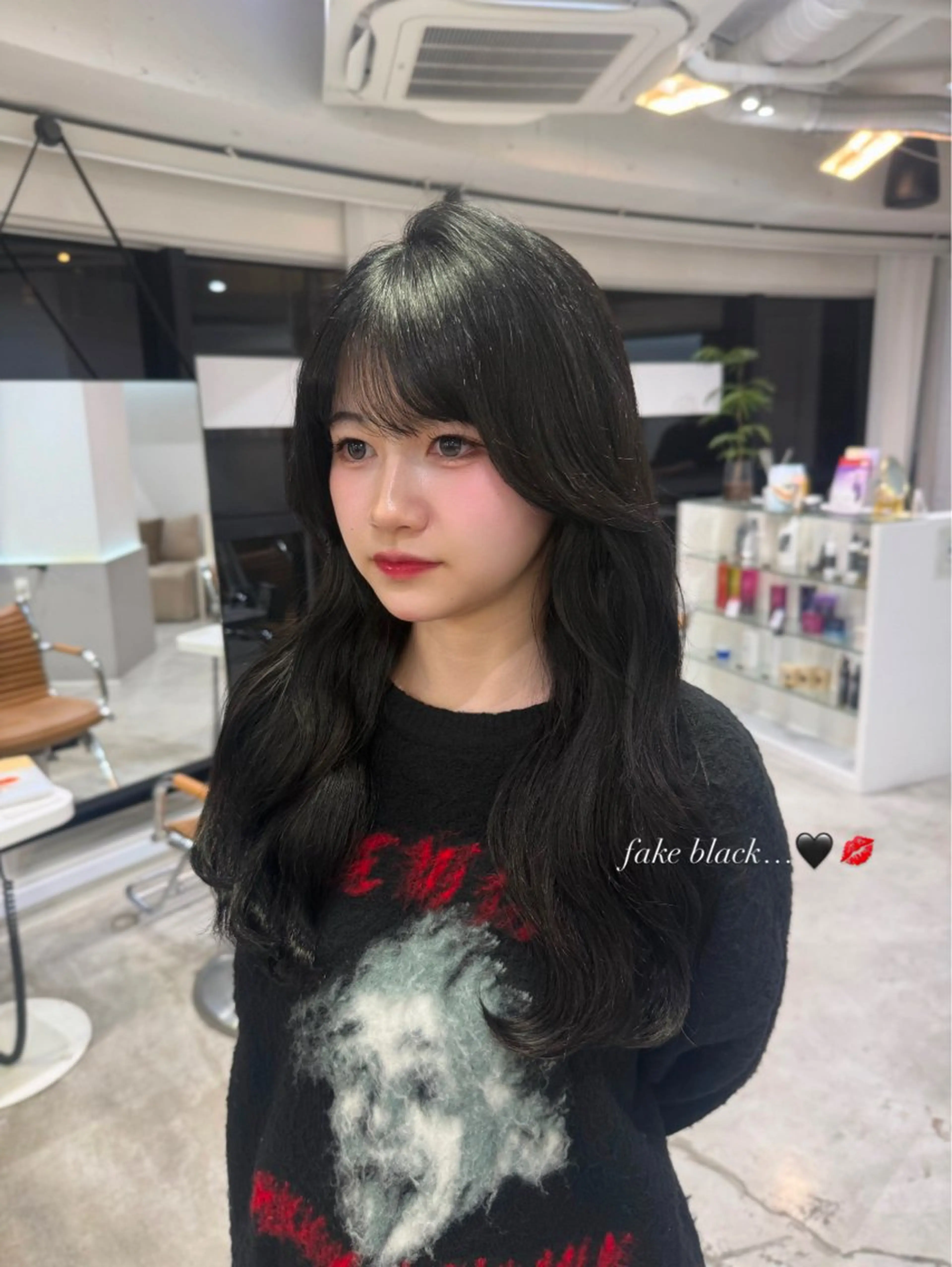 ロング カラー 黒髪 ブルーカラー ブルーブラック 透明感カラー ヘアカラー 透明感カラー/ RIKO🌺🥥のヘアスタイル