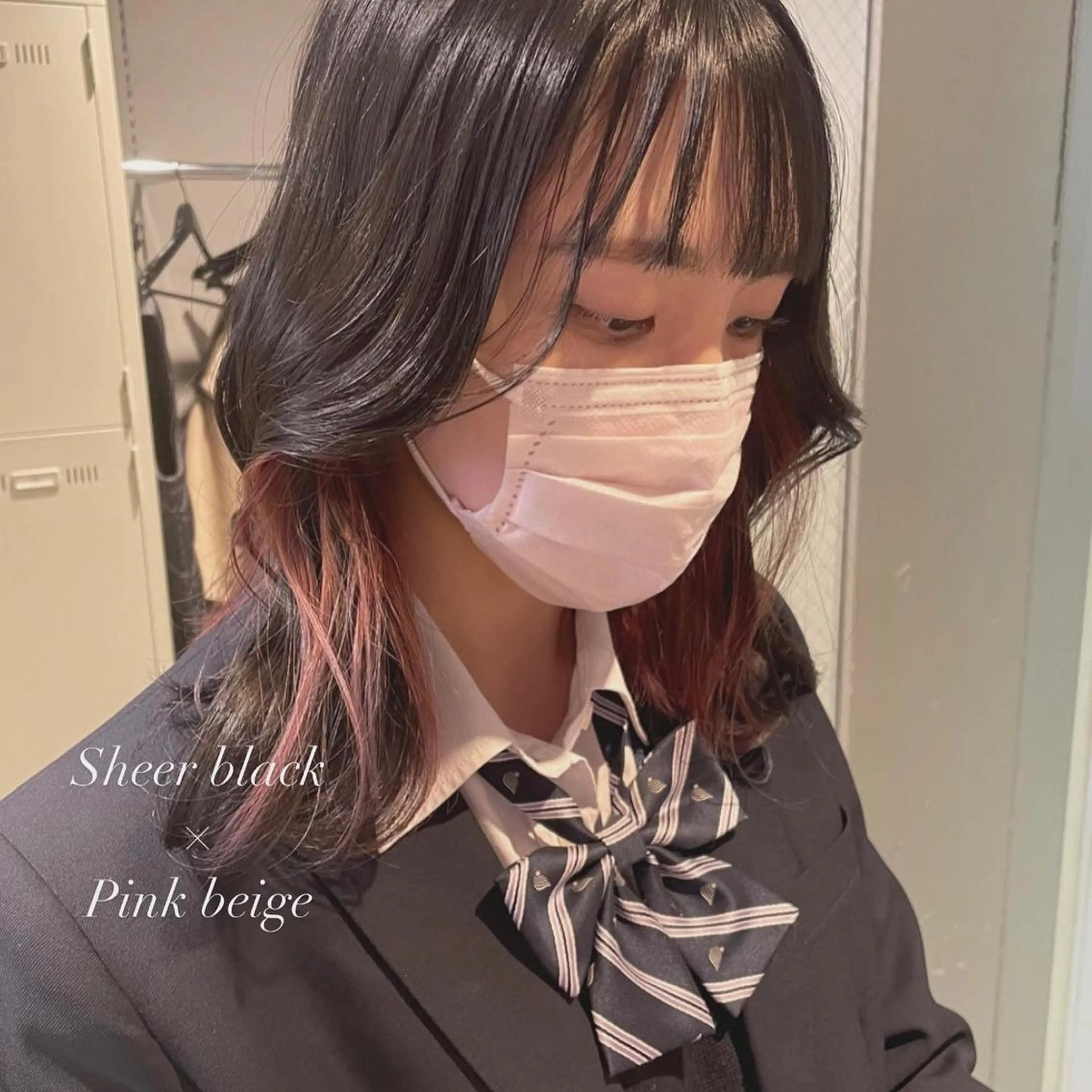 セミロング カラー ブリーチ 表参道ハッシュカット レイヤー/リノンのヘアスタイル