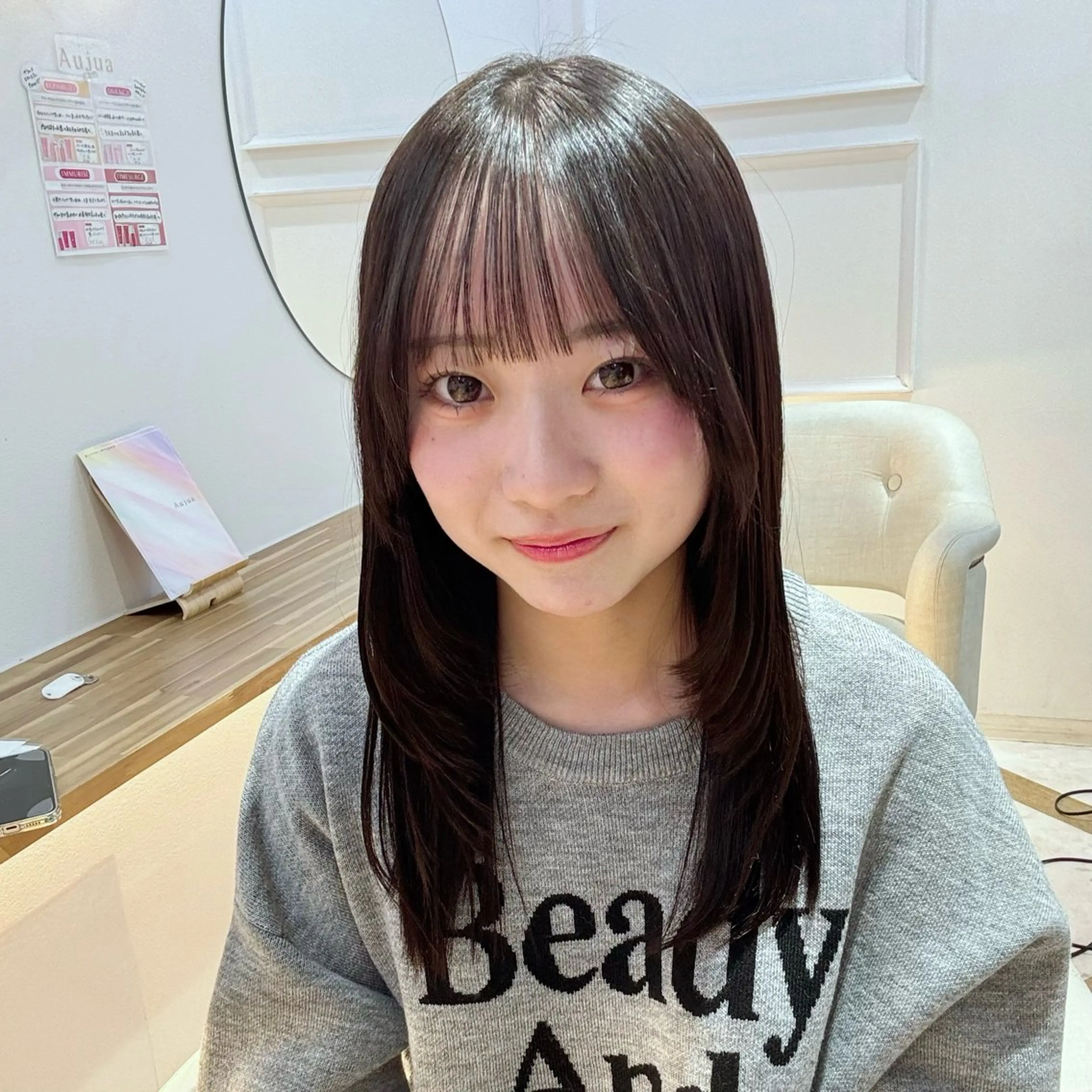 ミディアム カット トリートメント 🍒しの🍒 透明感カラー/カットのヘアスタイル