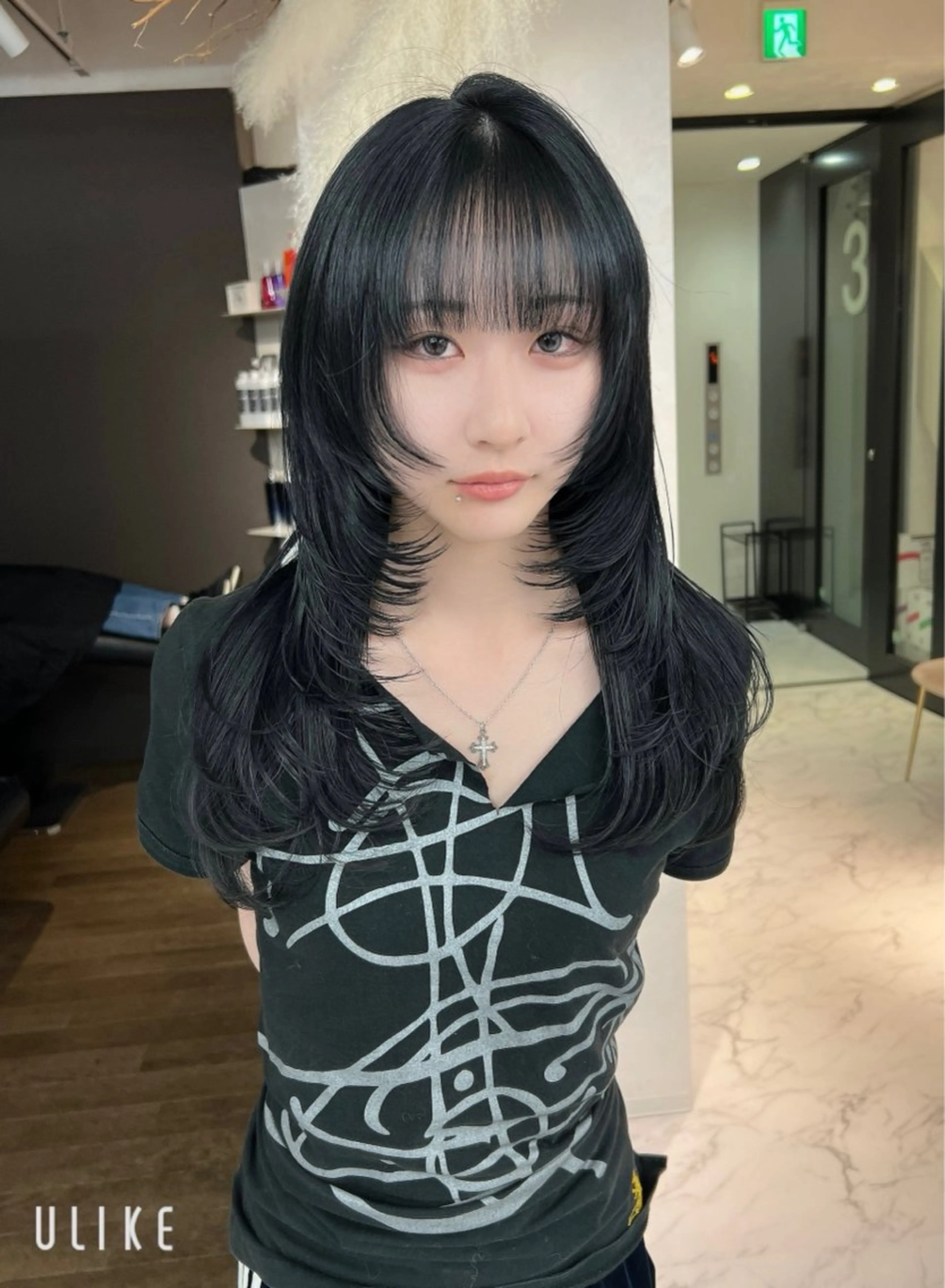 ロング ブリーチ/ウルフ ハッシュカット/石山のヘアスタイル