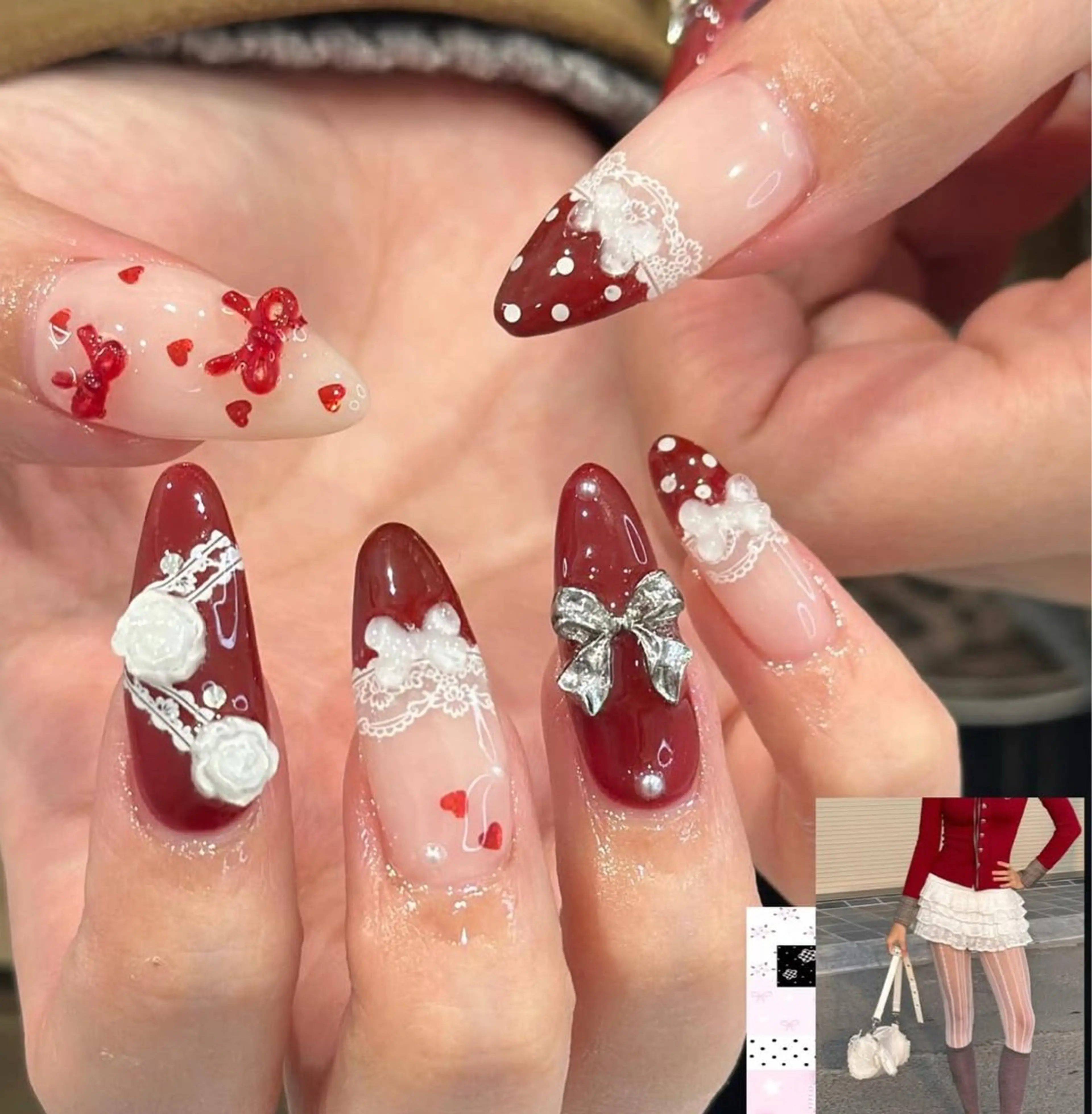 ネイル アートネイル フラワーネイル フレンチネイル ジェルネイル グラデーション ハンドネイル Ryunail所属・Ryu Nail NekoChanのネイルデザイン