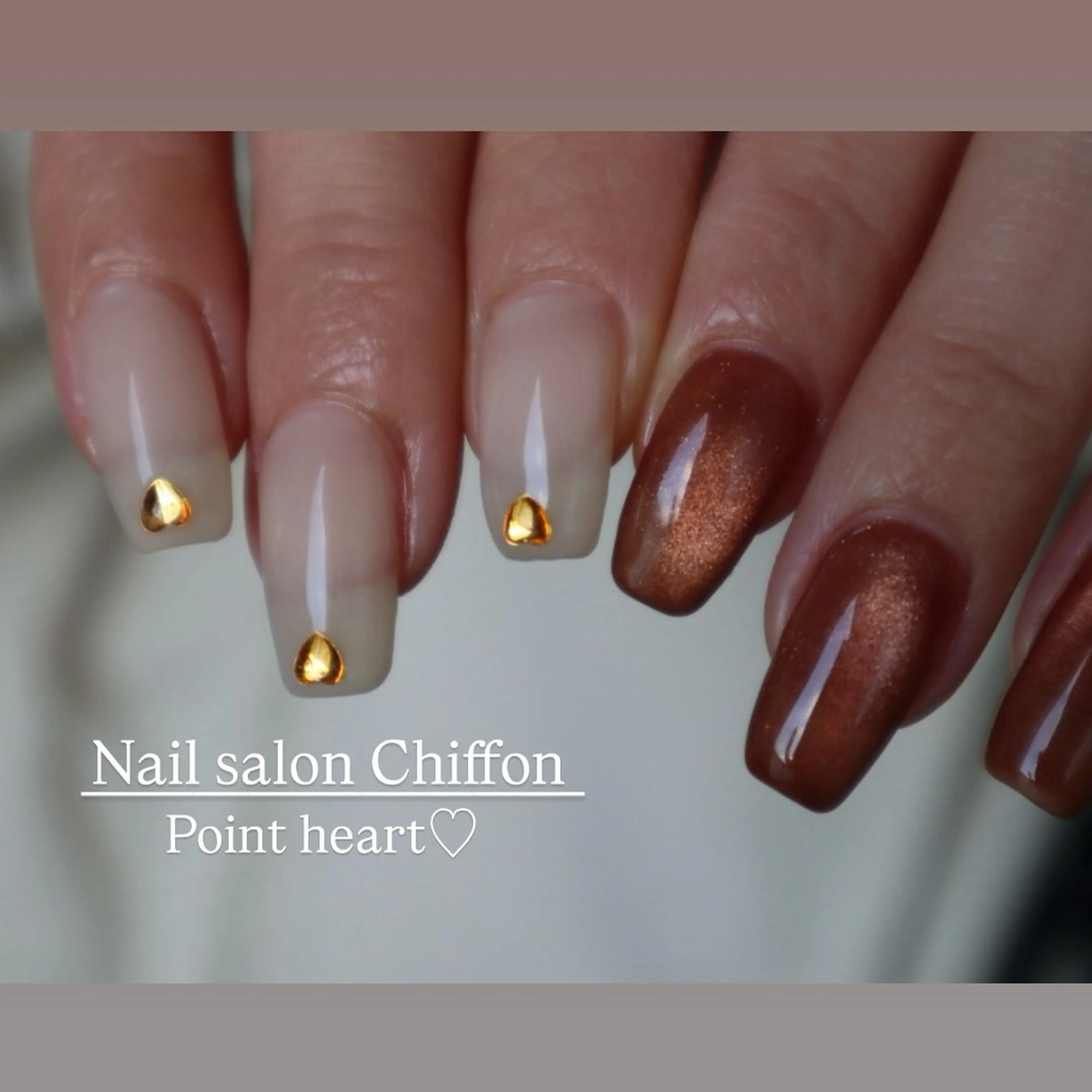 ネイル アートネイル クリアネイル ハート マグネットネイル ぷっくりネイル ハンドネイル Nail salon Chiffonのその他イメージ