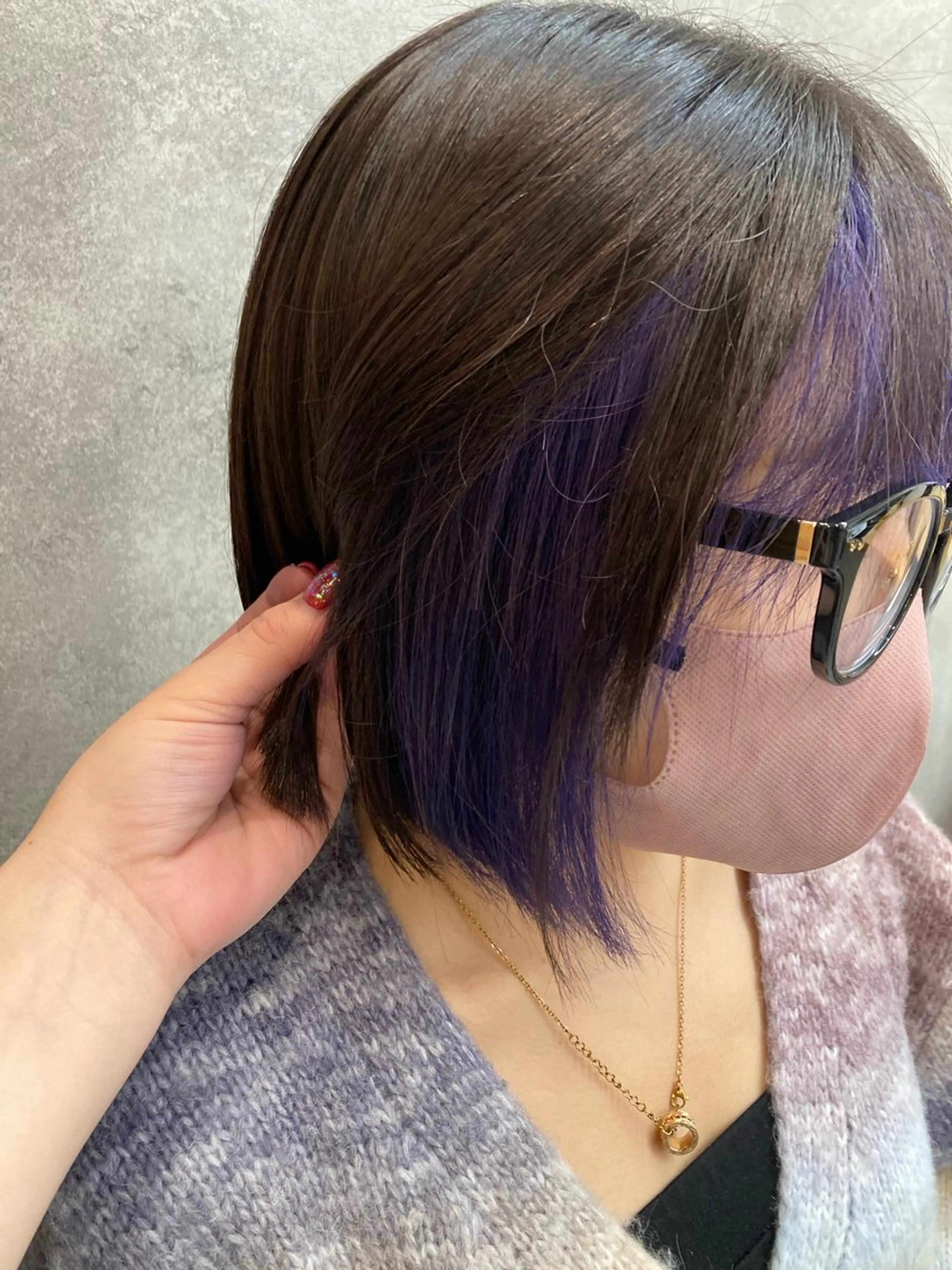 カラー ミストバング  フェイスフレーミング シルバー ヘアカラー 樋口 江理香のヘアスタイル