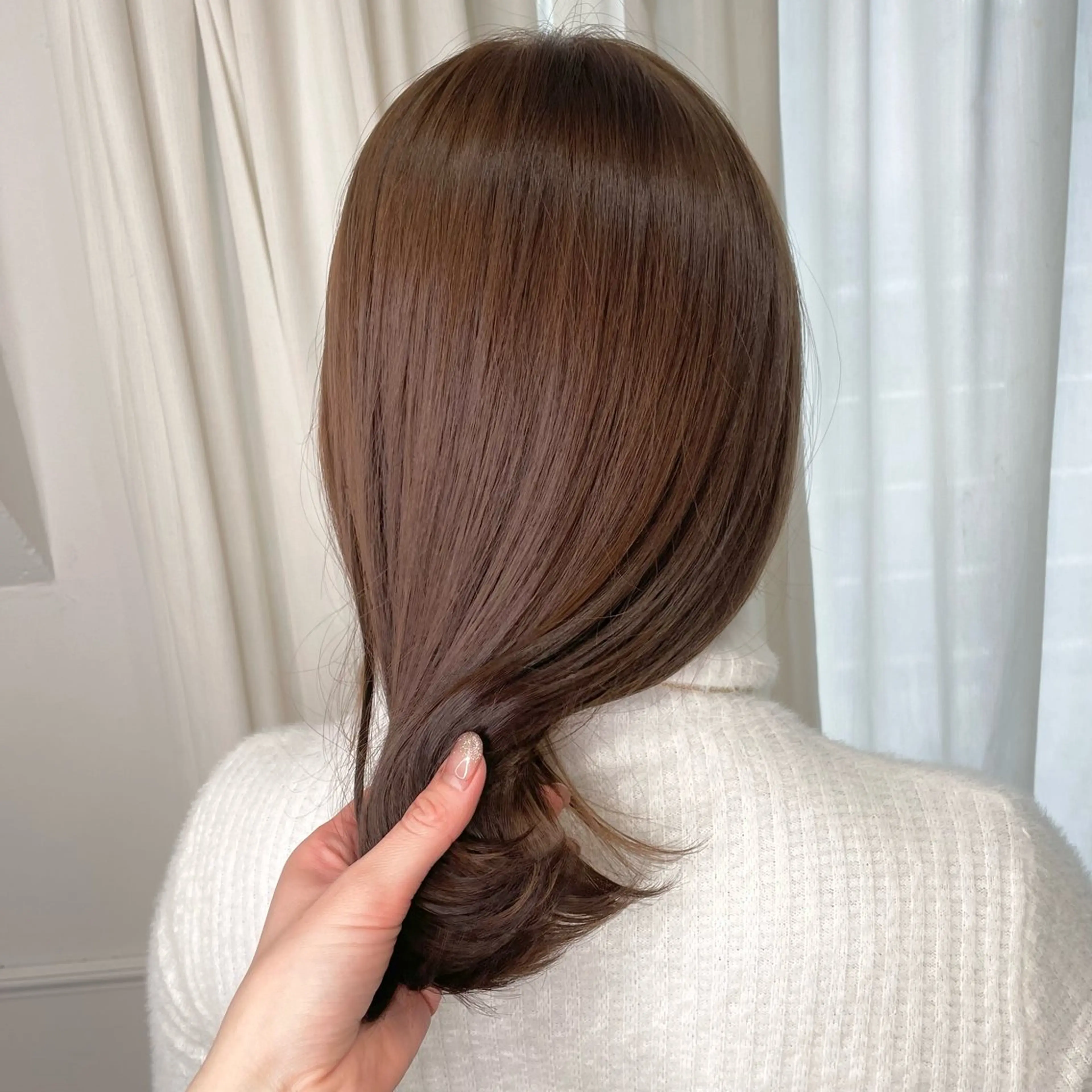 セミロング カラー ヘアアレンジ アッシュ ベージュカラー ブリーチ 透明感カラー ダブルカラー カット ヘアカラー トリートメント maoブリーチ無し 似合わせカラーのヘアスタイル