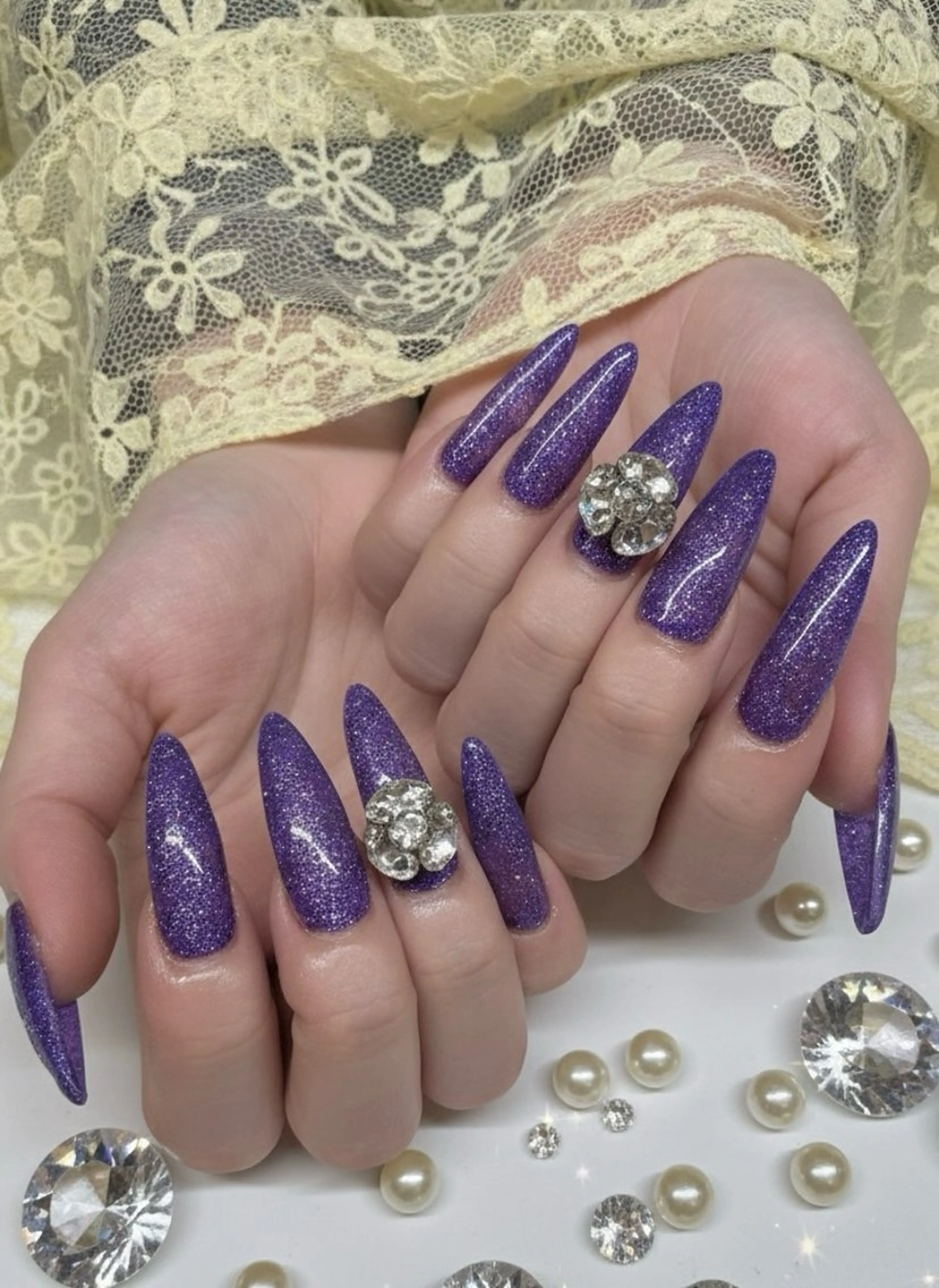 ネイル パープル ハンドネイル TUNEHA堂 矢場町栄5丁目のネイルデザイン