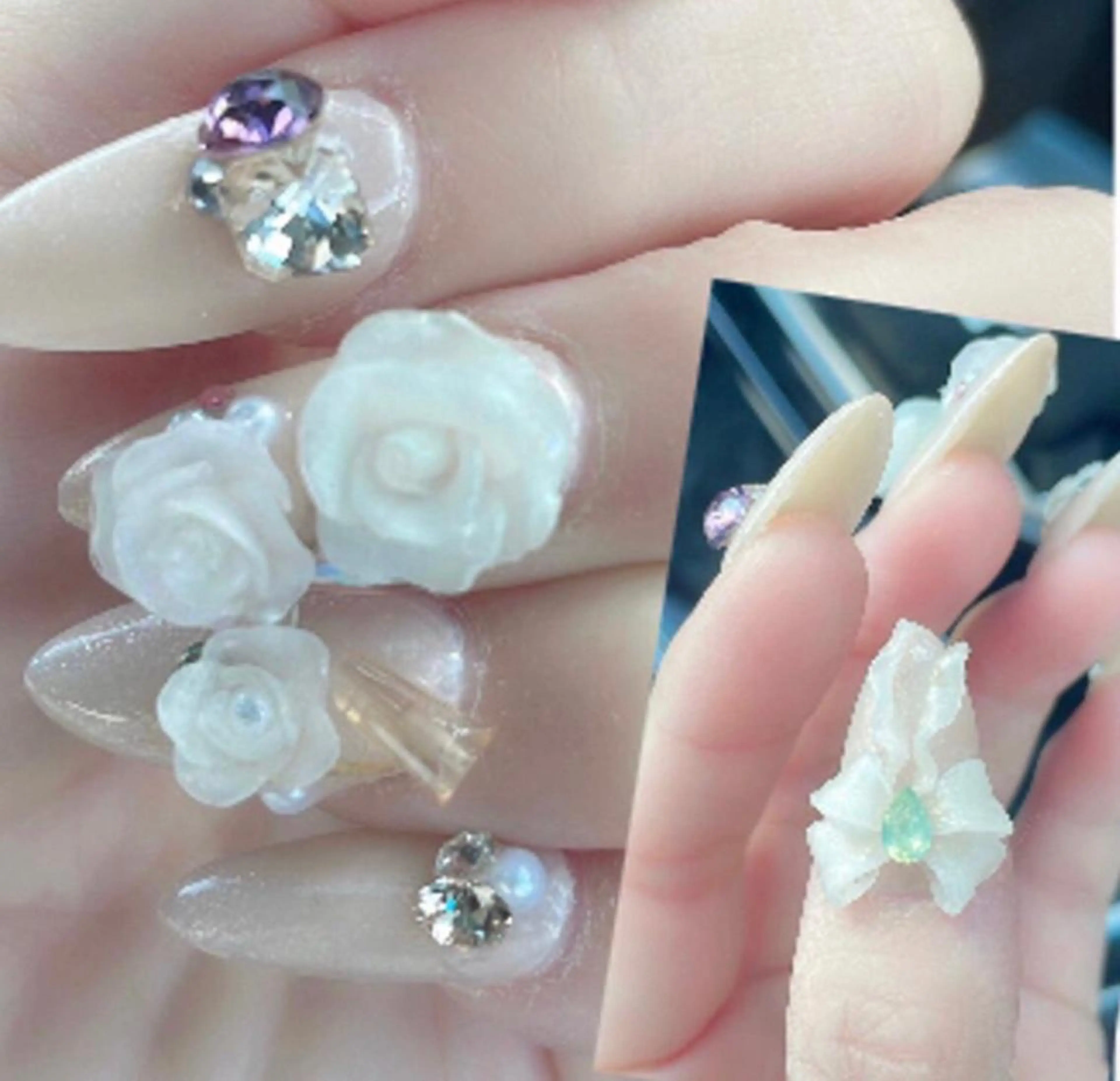 ネイル オーロラネイル べっ甲ネイル クリアネイル 氷ネイル・うるうるネイル 韓国ネイル ハンドネイル ネイルサロン KARIのネイルデザイン