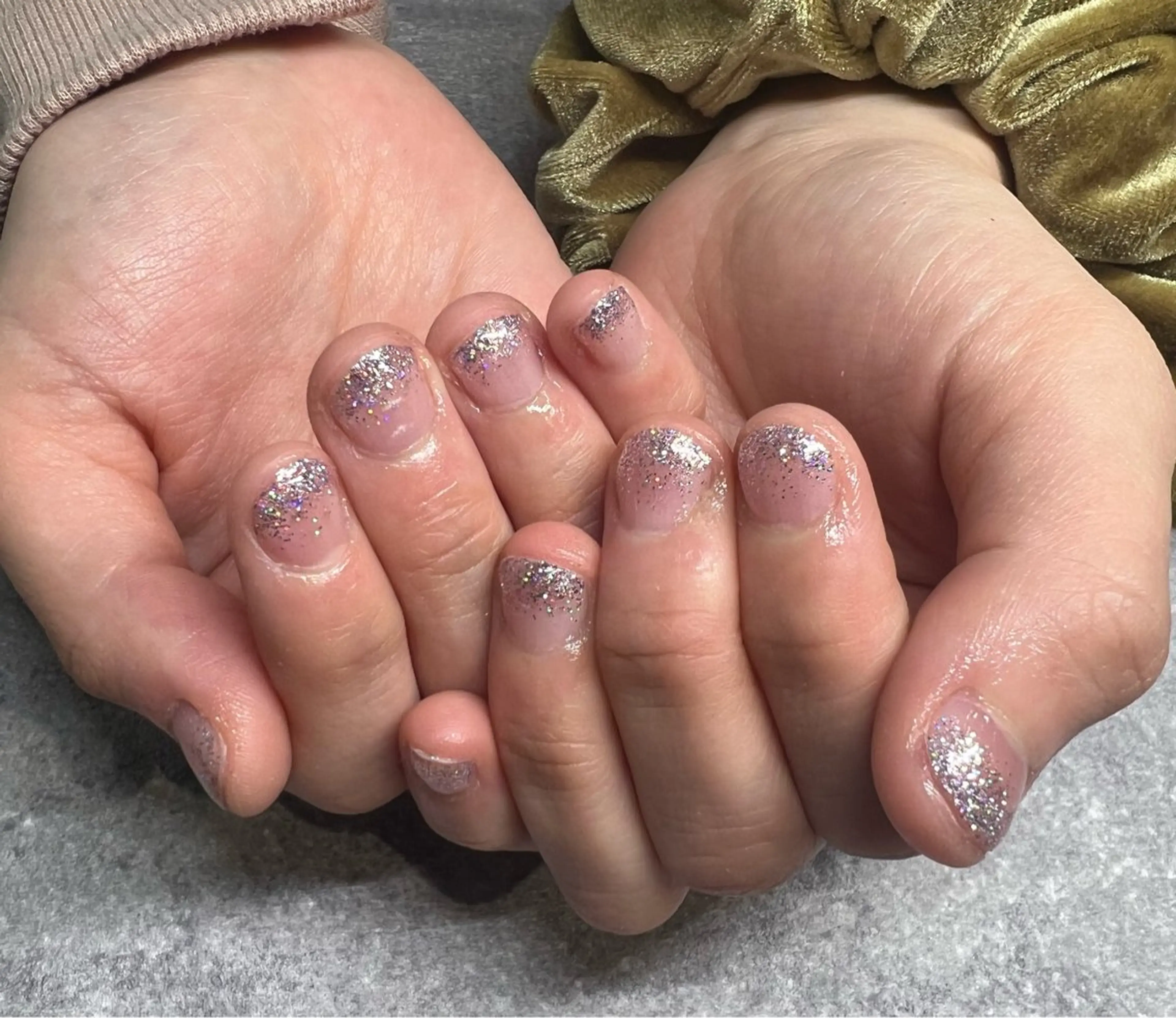 ネイル グラデーション ラメ(グリッター) ラメグラデーション ハンドネイル EYE LASH PLAZA&NAIL所属・Tanaka Yuriのネイルデザイン