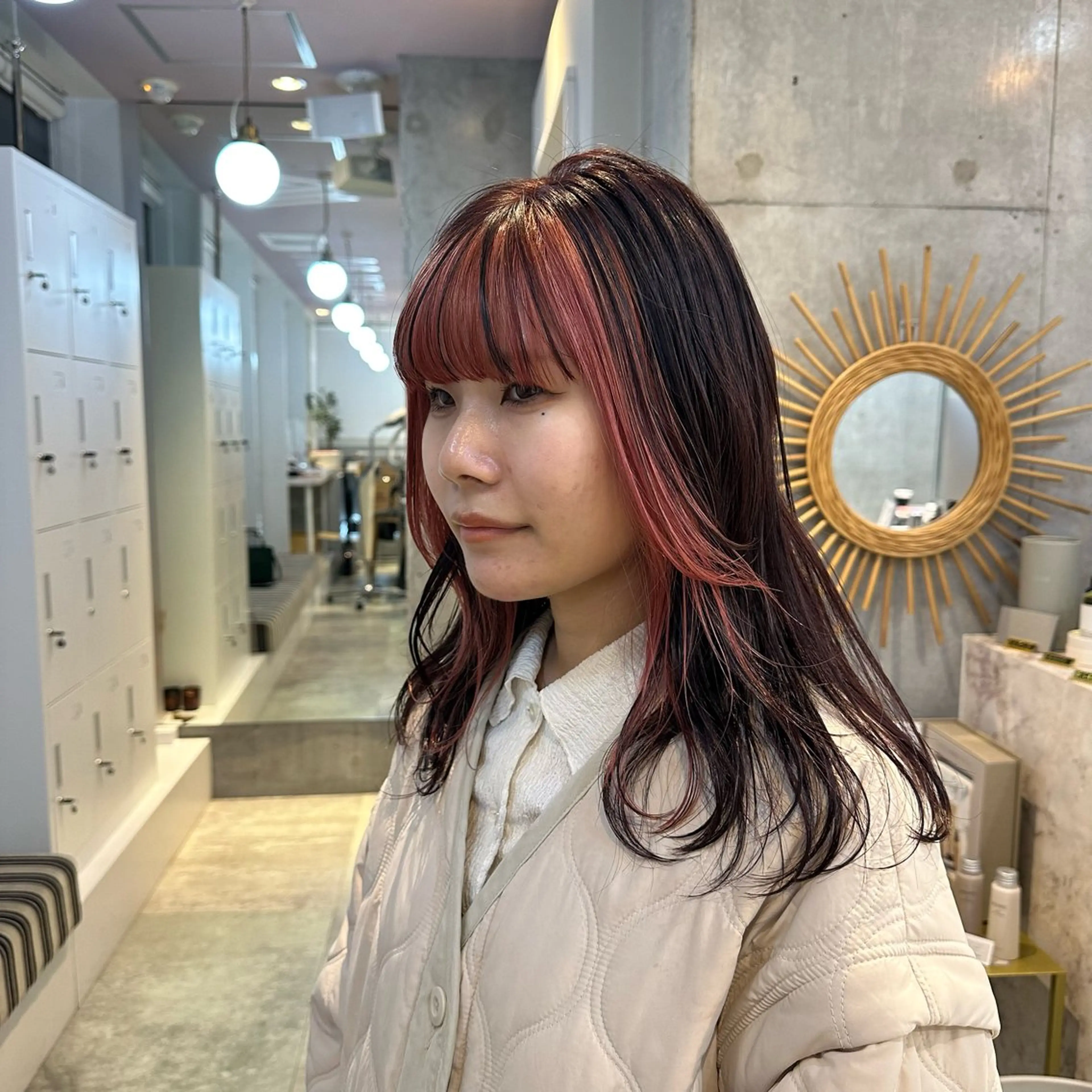 ミディアム カラー ピンクカラー OLSEN D.B.A BALLOON HAIR所属・さとう あやかのヘアスタイル