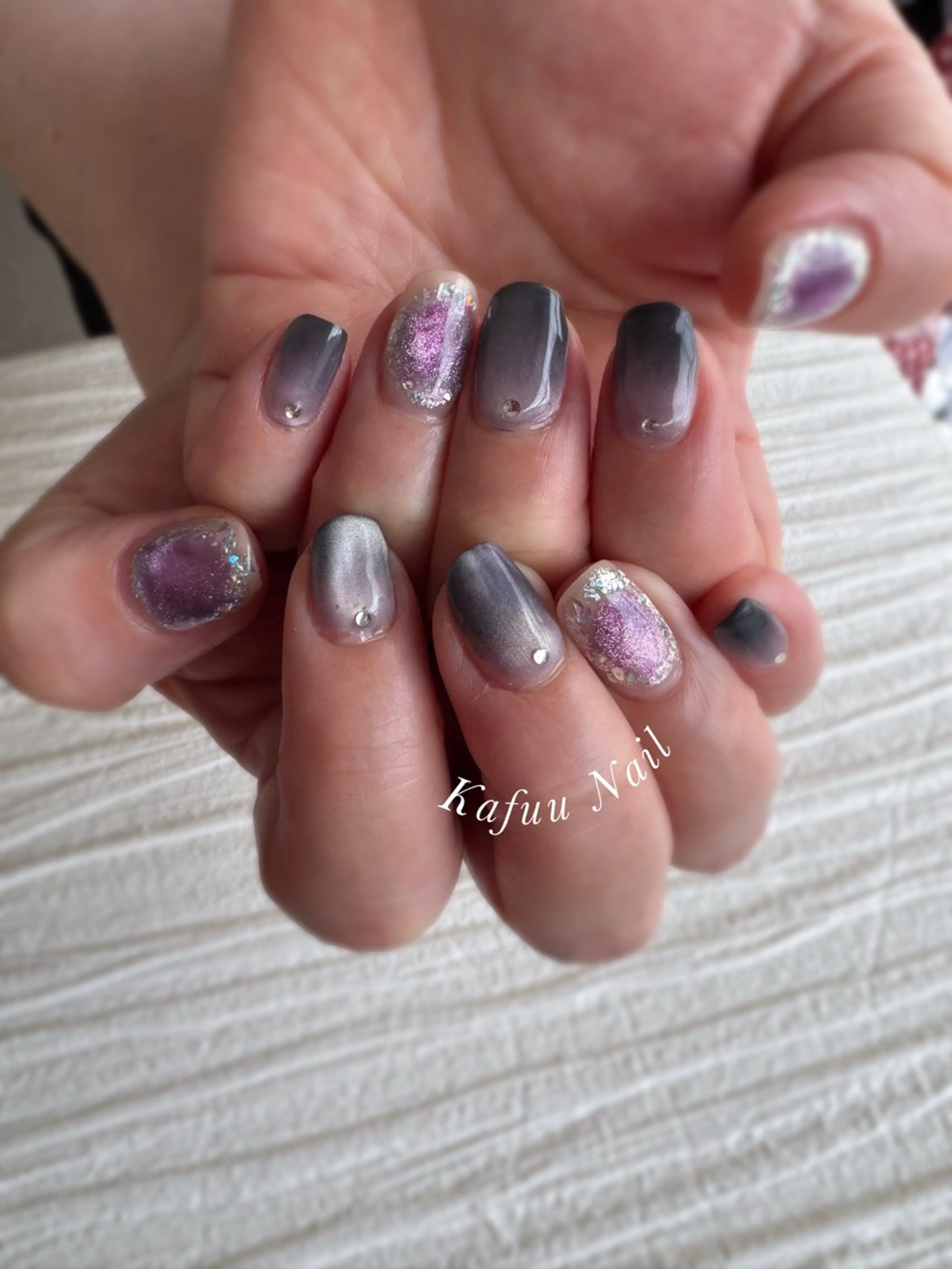ネイル グラデーション マグネットネイル Kafuu Nailのネイルデザイン