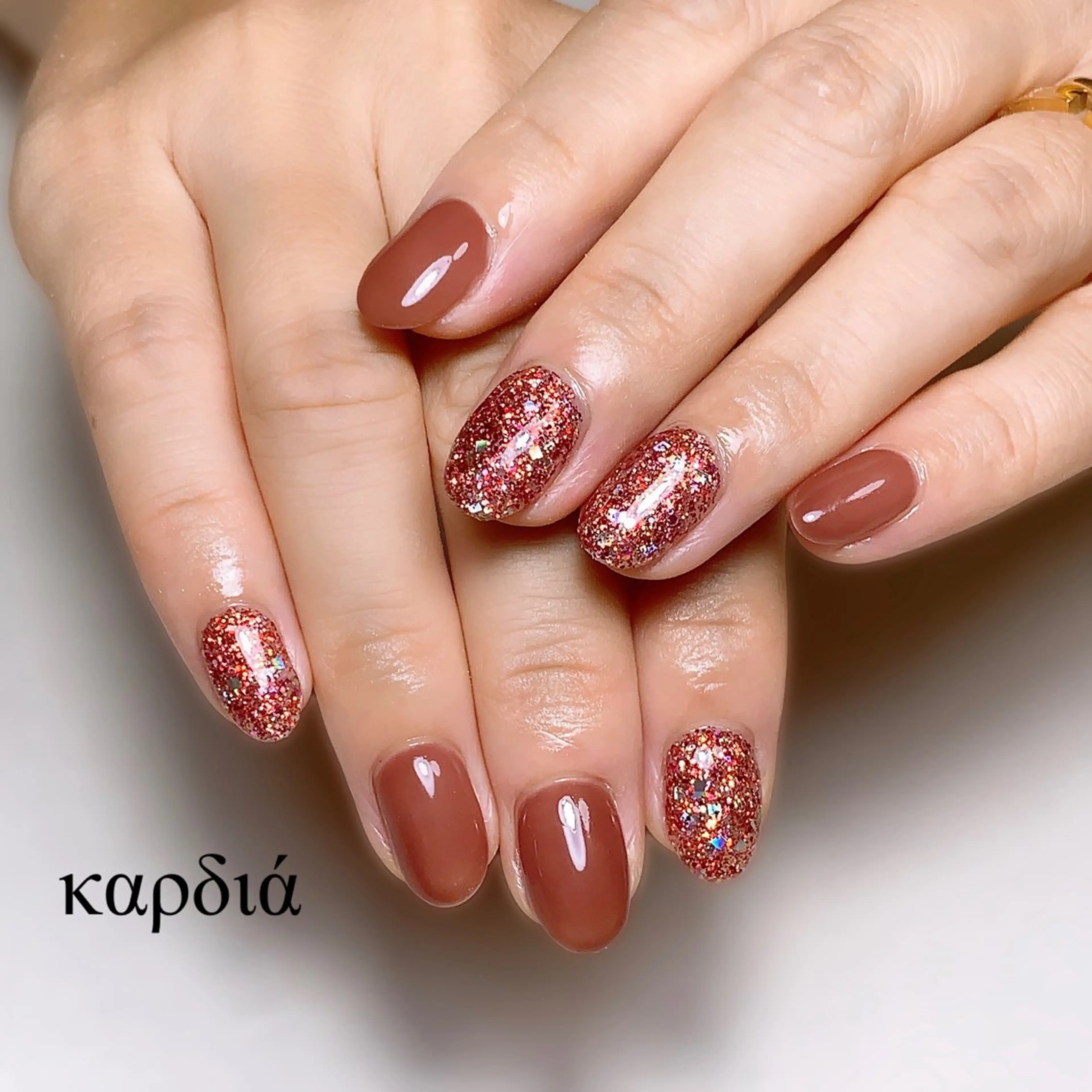 ネイル ハンドネイル καρδιά -ｶﾙﾃﾞｨｱ-のネイルデザイン