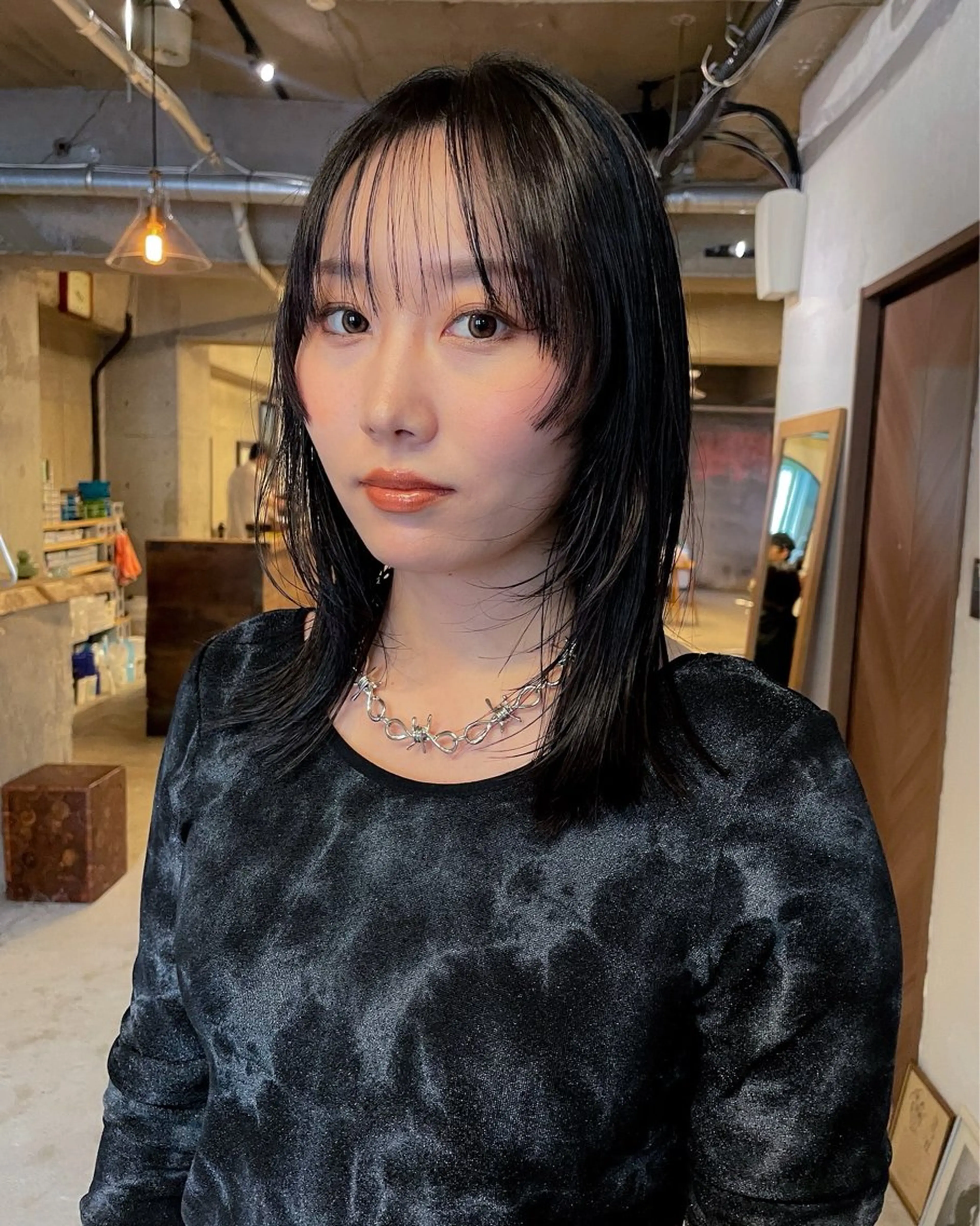 ミディアム カラー パーマ/レイヤー 岩山丈一郎のヘアスタイル