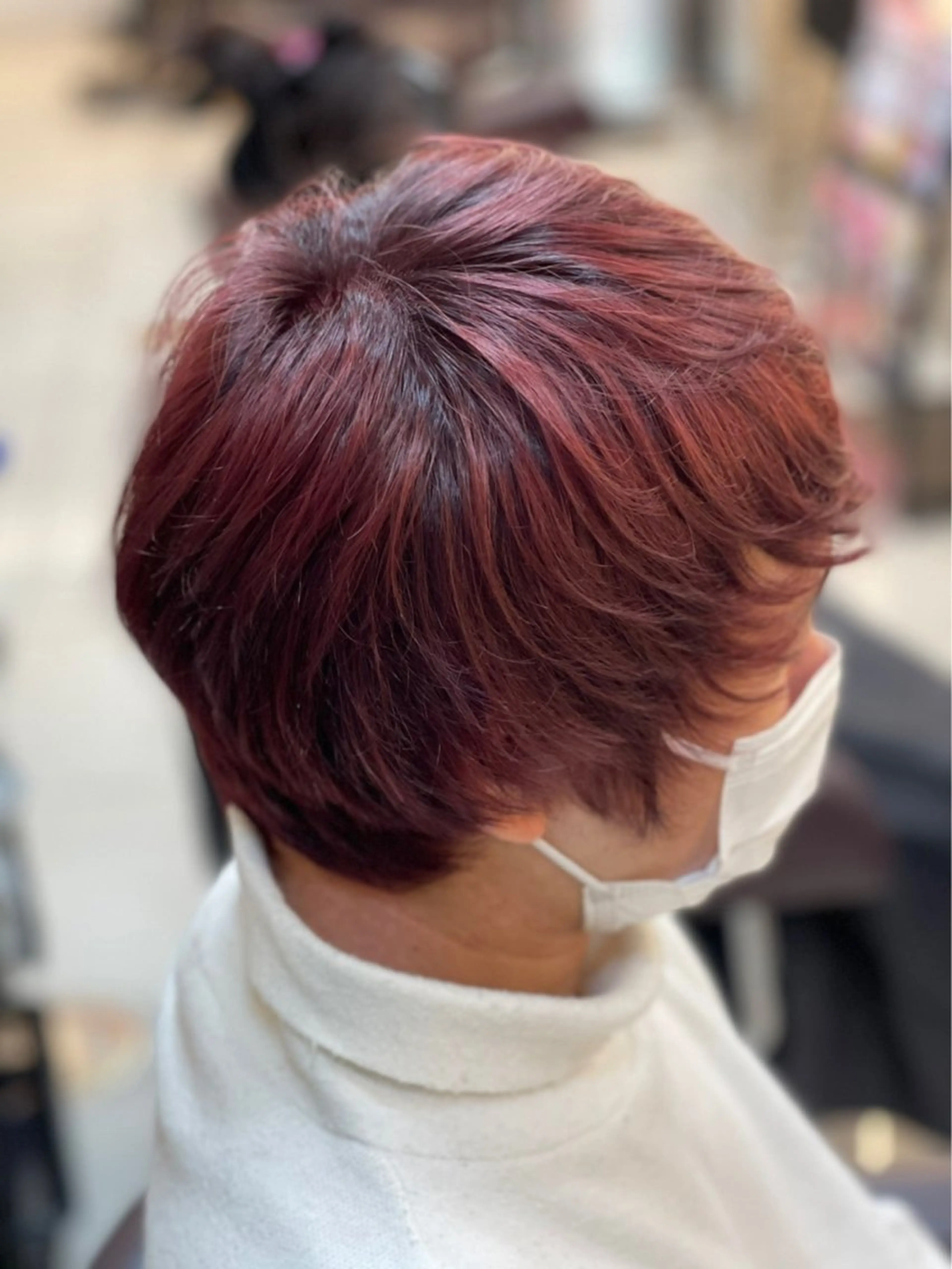 ショート カラー ブリーチ ブラウンカラー レッドカラー レッドブラウン ヘアカラー トリートメント SOYON西大寺店所属・ダブルカラー/ 髪質改善💎安藤のヘアスタイル