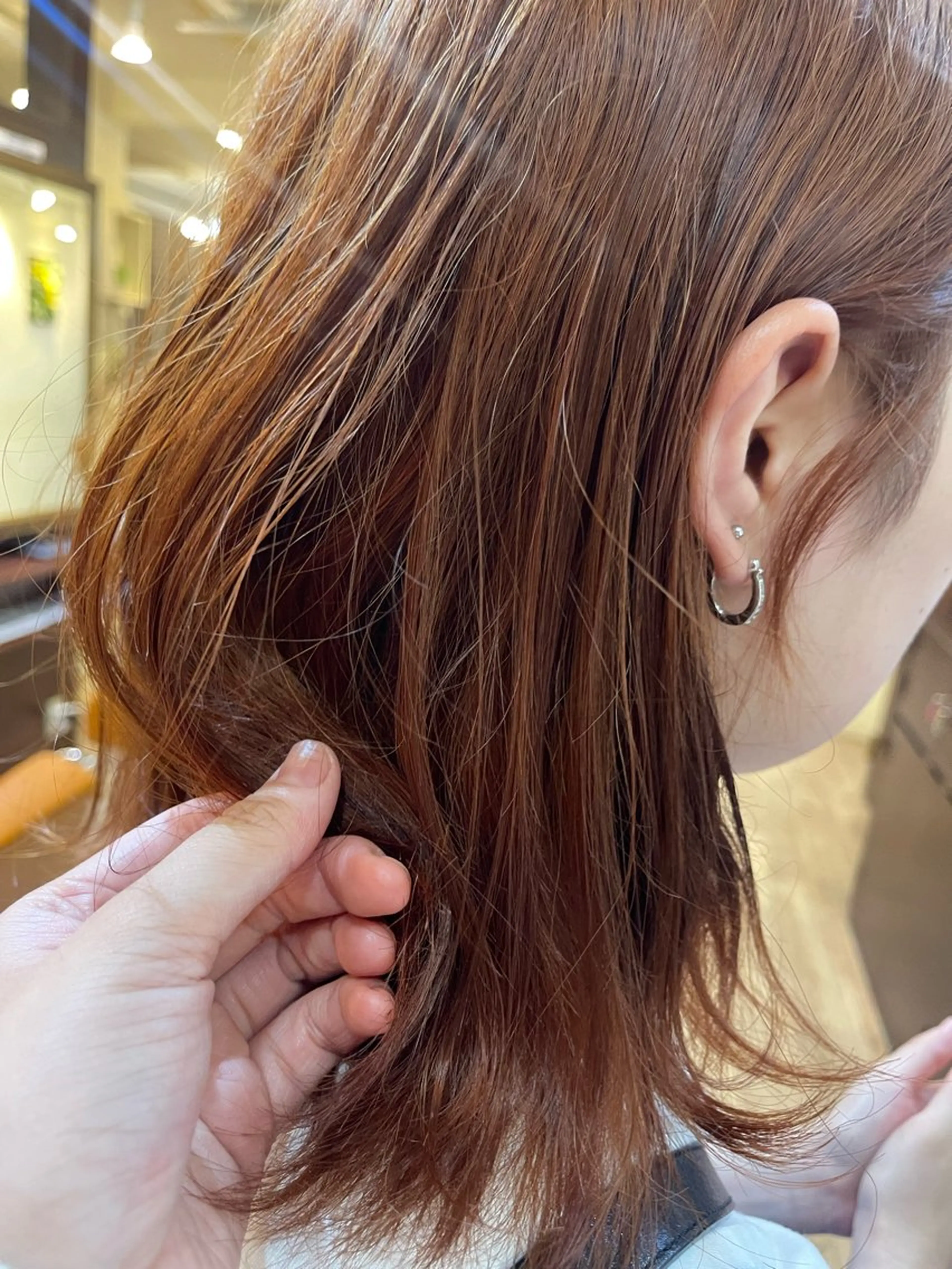 カラー ブリーチ ダブルカラー ブリーチなしカラー オレンジ envogue ゆりのヘアスタイル