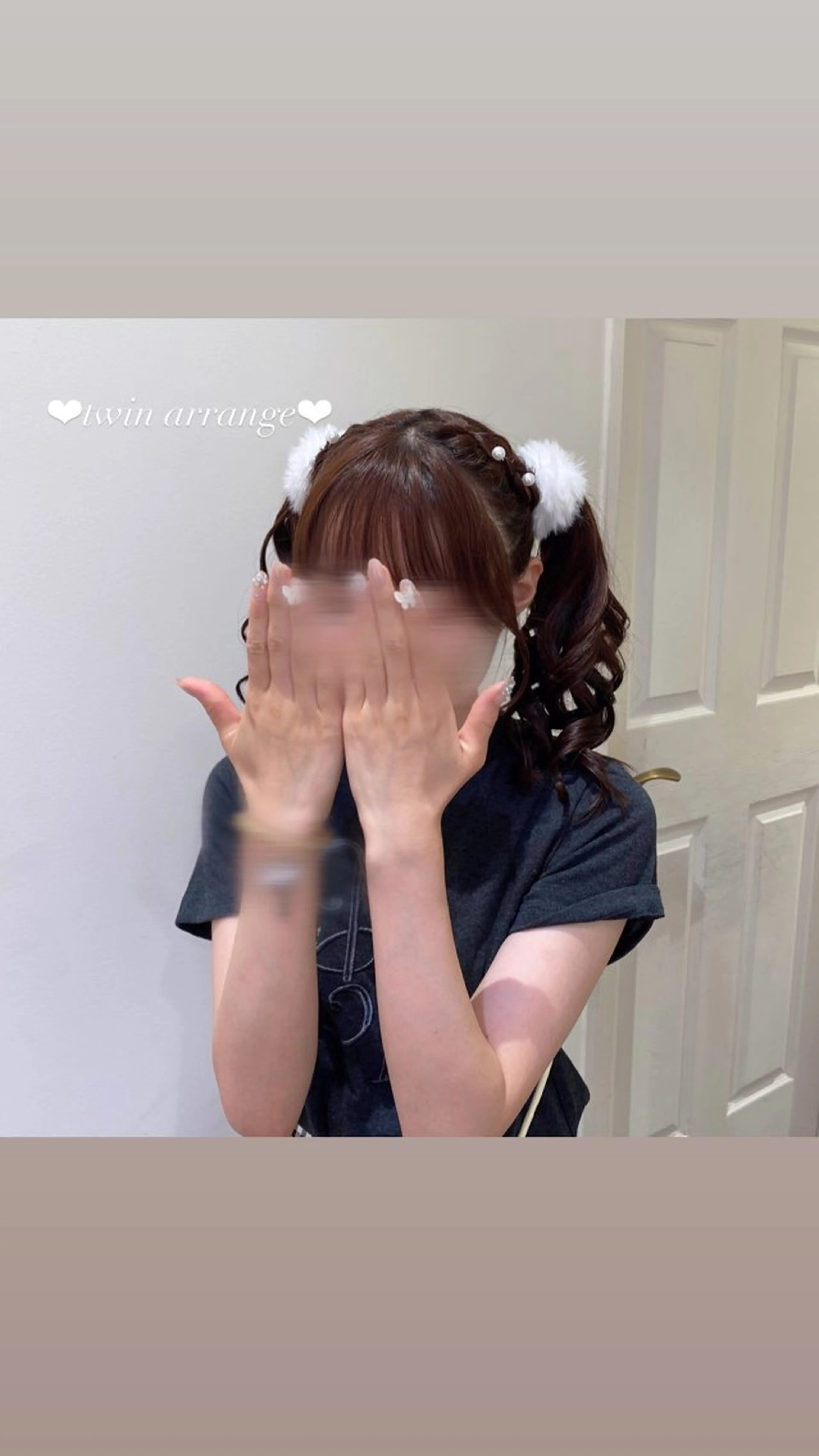 ヘアアレンジ ツインテール エクステ🎀 暖色カラー🎀amiのヘアスタイル