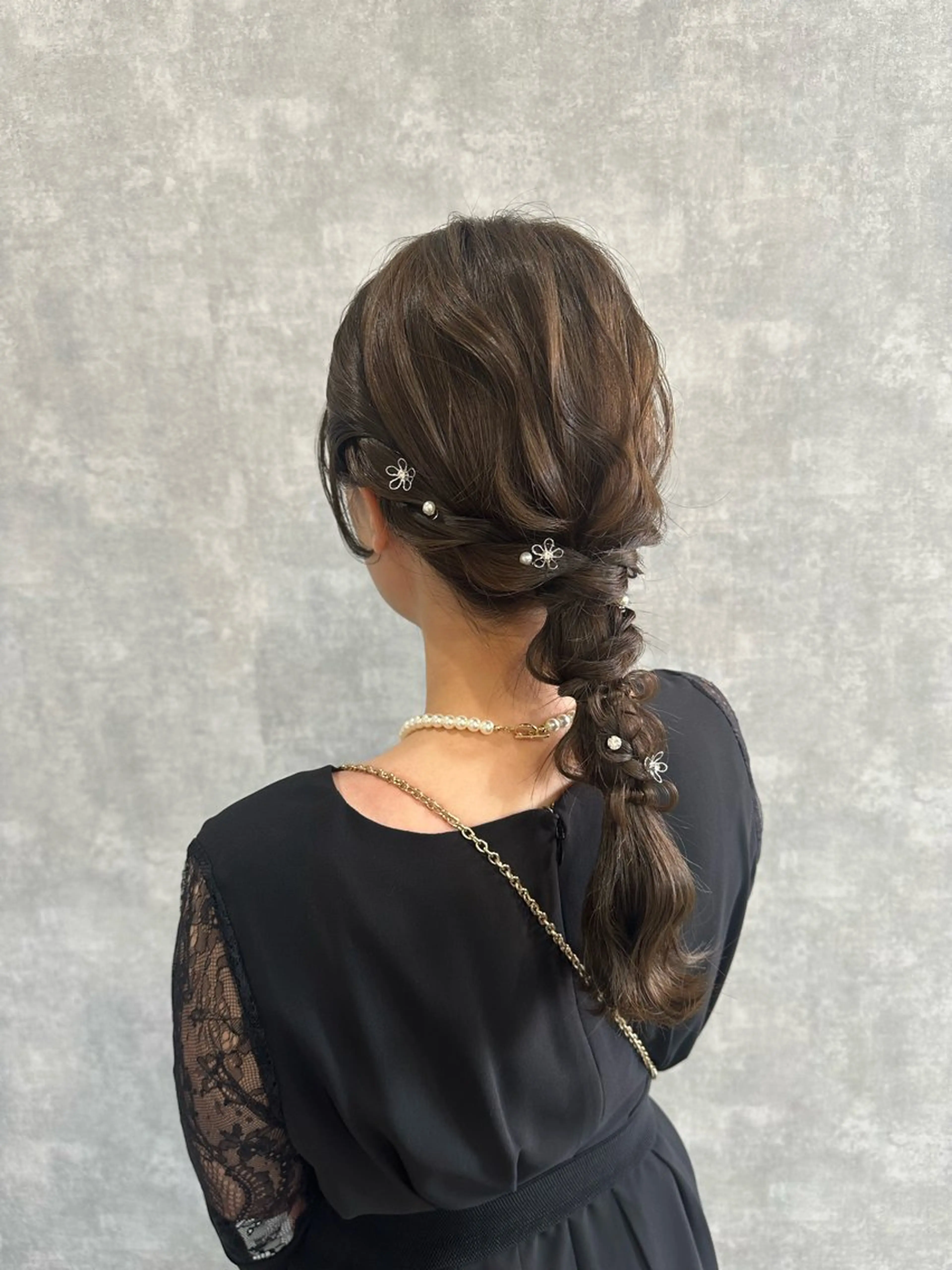 ロング ヘアアレンジ 結婚式・ブライダル 髪飾り ヘアセット Rangali nanamiのヘアスタイル