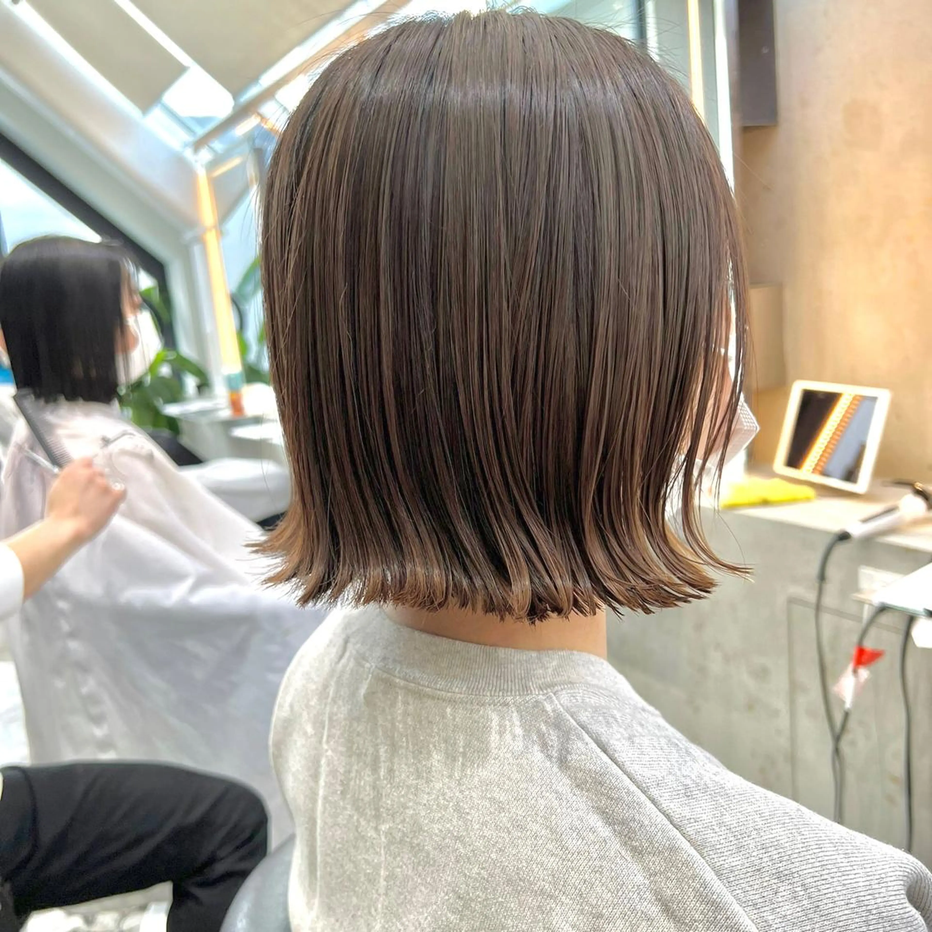 ミディアム 切りっぱなしボブ ボブ 似合わせカット カット ヘアカラー トリートメント ボブ/くびれボブ/ 髪質改善/Ru-kaのヘアスタイル