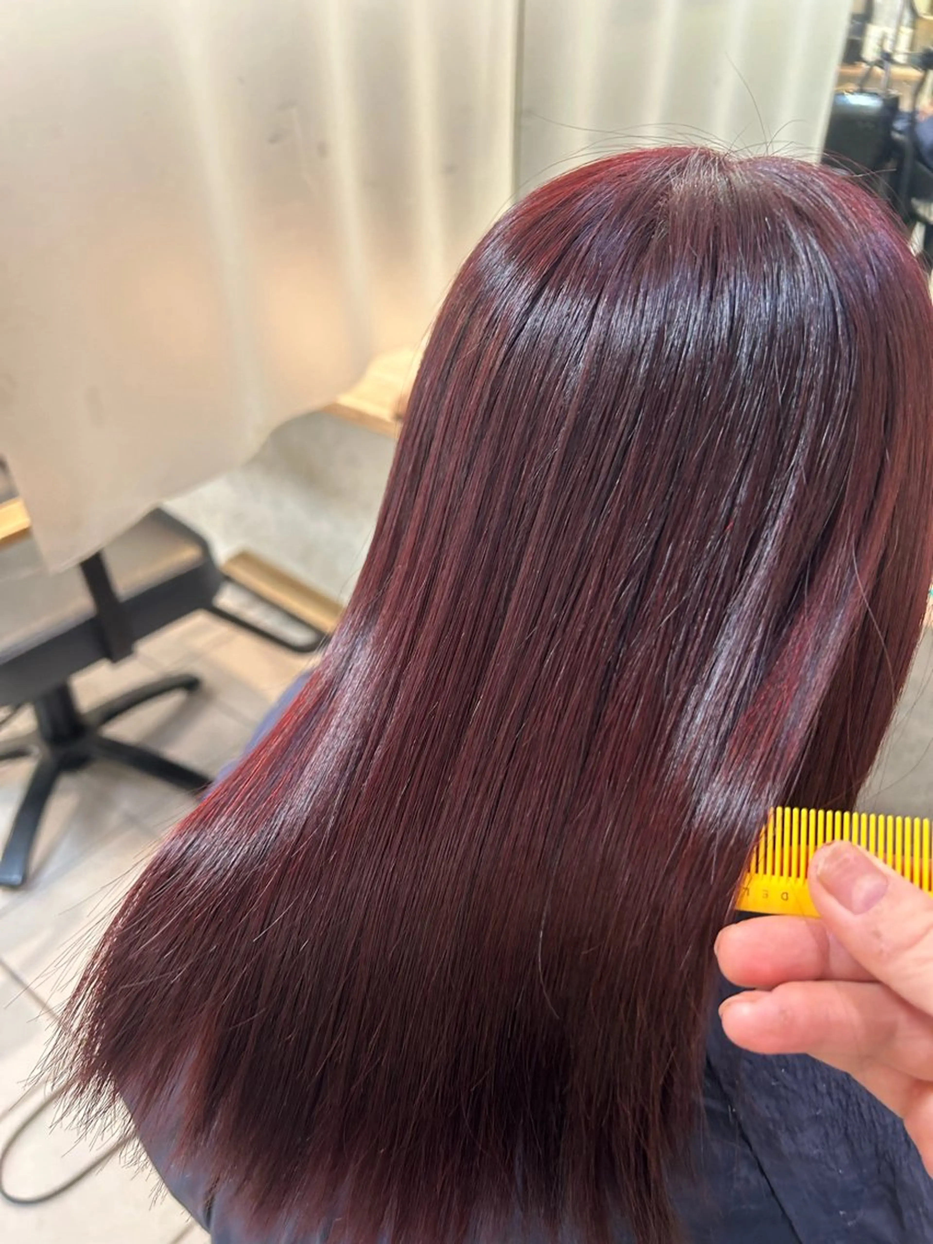 ロング カット 縮毛矯正 トリートメント 髪質改善ストレート/ ブリーチ／渋谷　福田のヘアスタイル