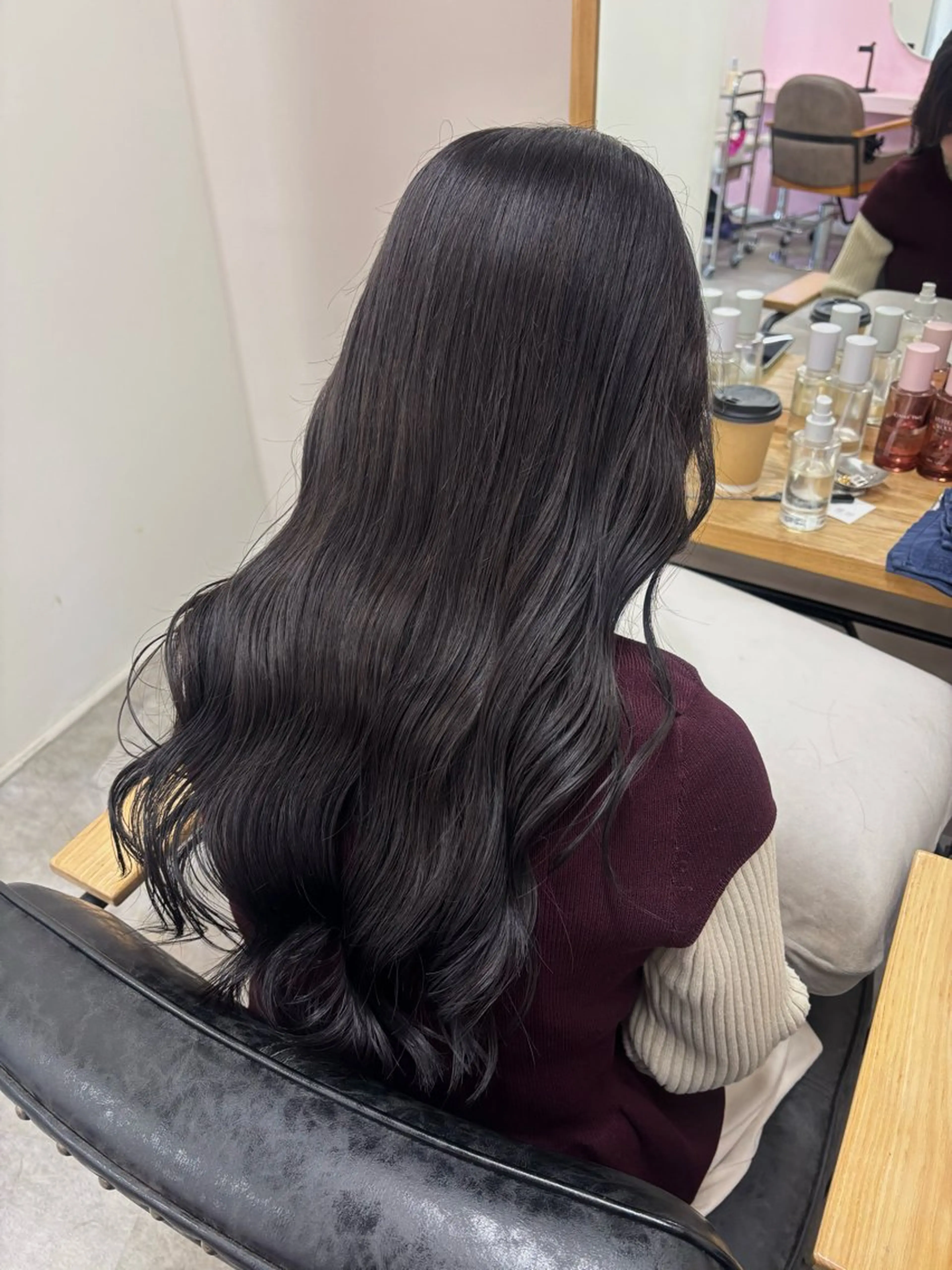 ロング カラー カット ヘアカラー トリートメント 色白に見える暗髪 梅田・増田のヘアスタイル