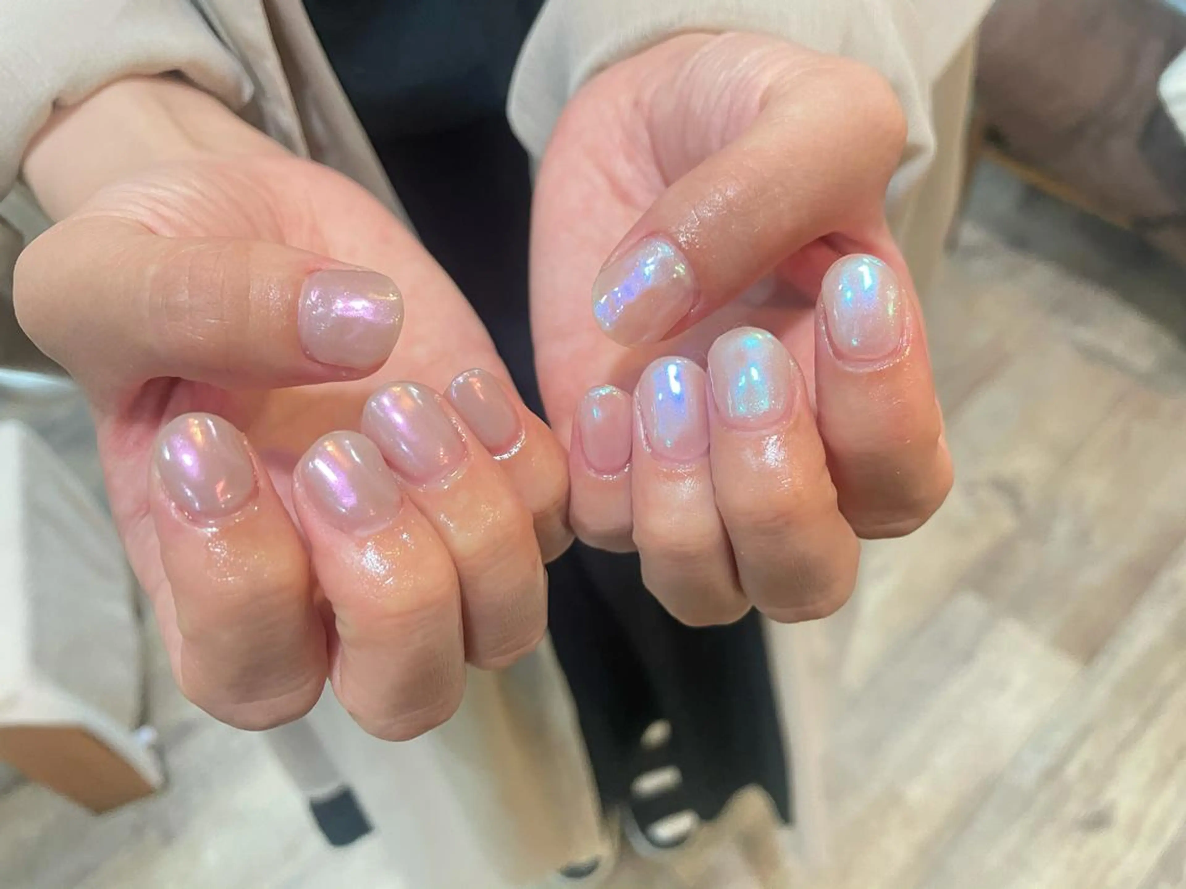 ネイル ハンドネイル ハンドケア R'well所属・はばすみれ🎀ﾈｲﾙ 光ﾌｪｲｼｬﾙ ﾍｱのネイルデザイン