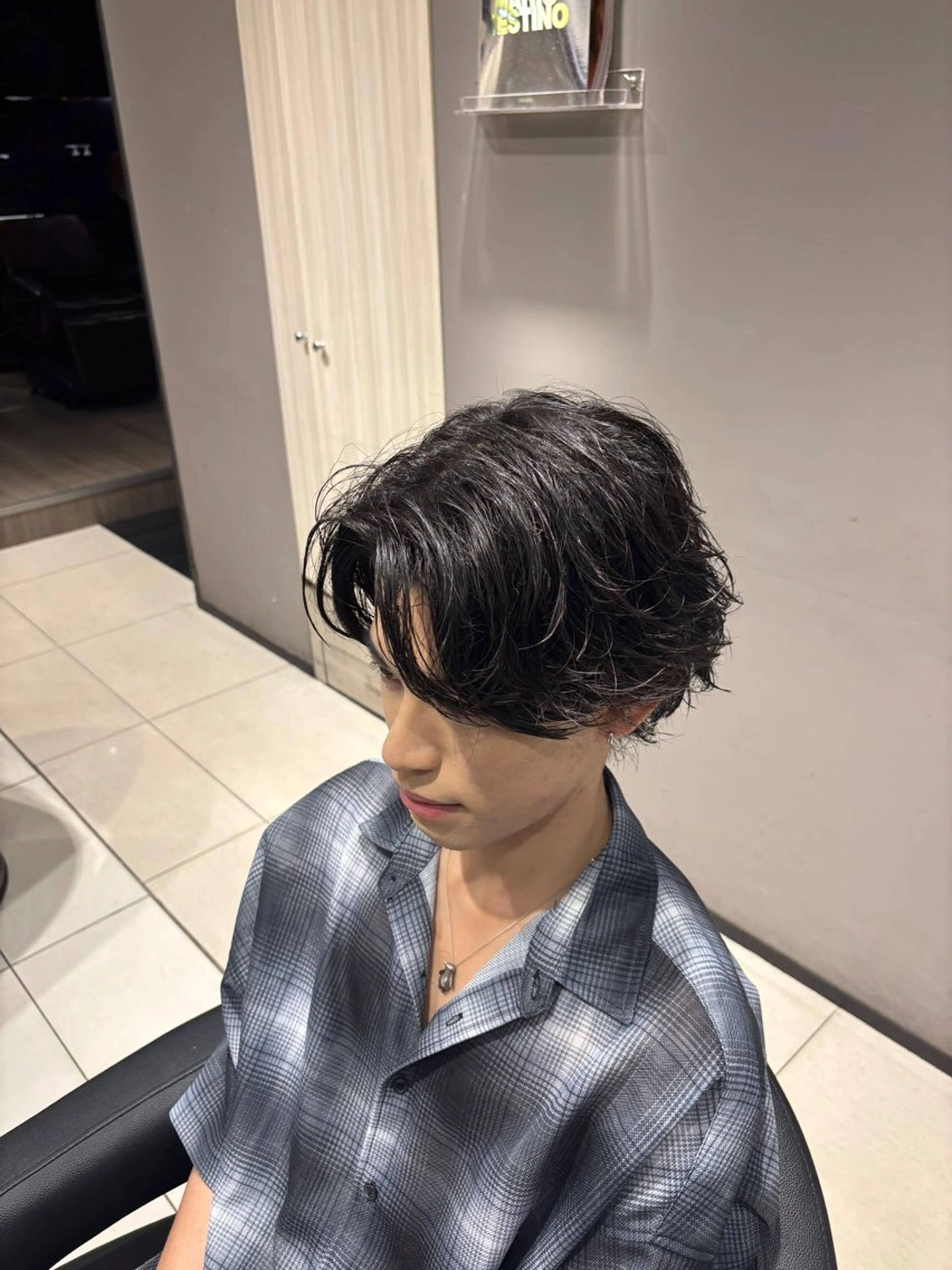 パーマ メンズ センターパート 関内/メンズパーマ/ 男性専門/菊池蒼大のヘアスタイル